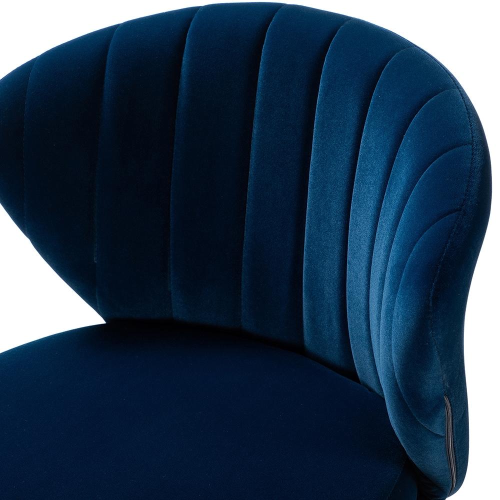 Navy Velvet Swivel Office Chair with Gold Legs, Adjustable Height Rolling Desk Chair for Vanity