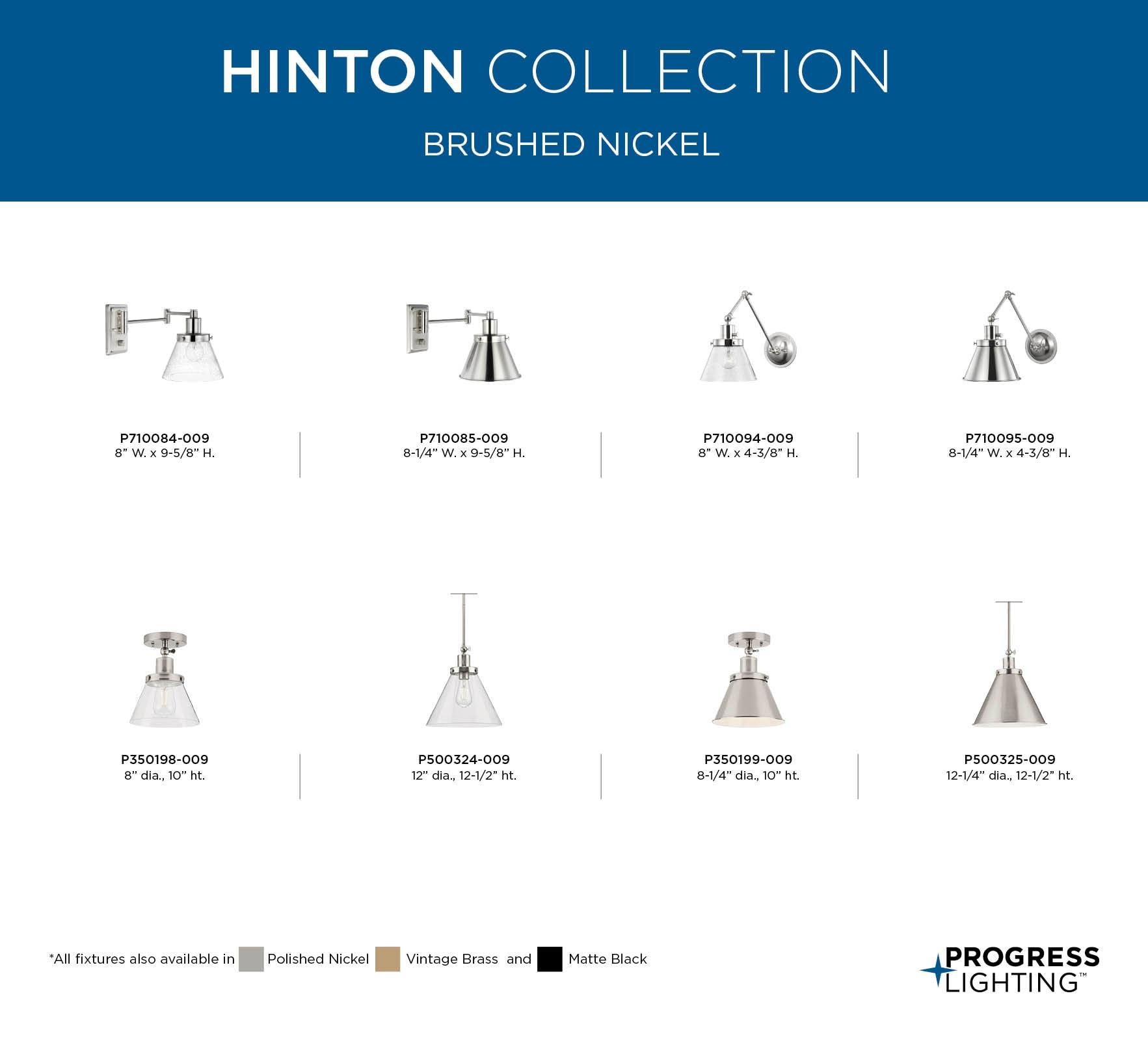 P350199-163-Progress Lighting-Hinton - 1 Light Flush Mount-Vintage Brass Finish