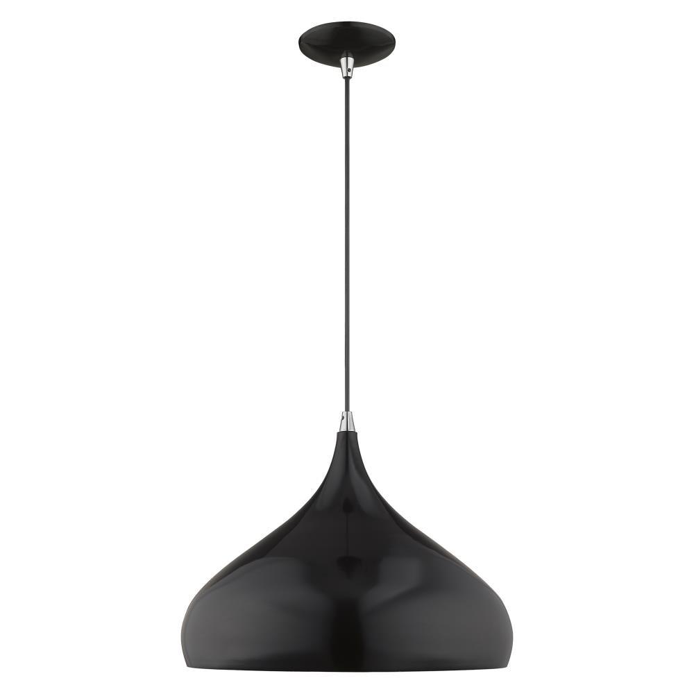 Livex Lighting Metal Shade 1 - Light Chandelier in  Shiny Black
