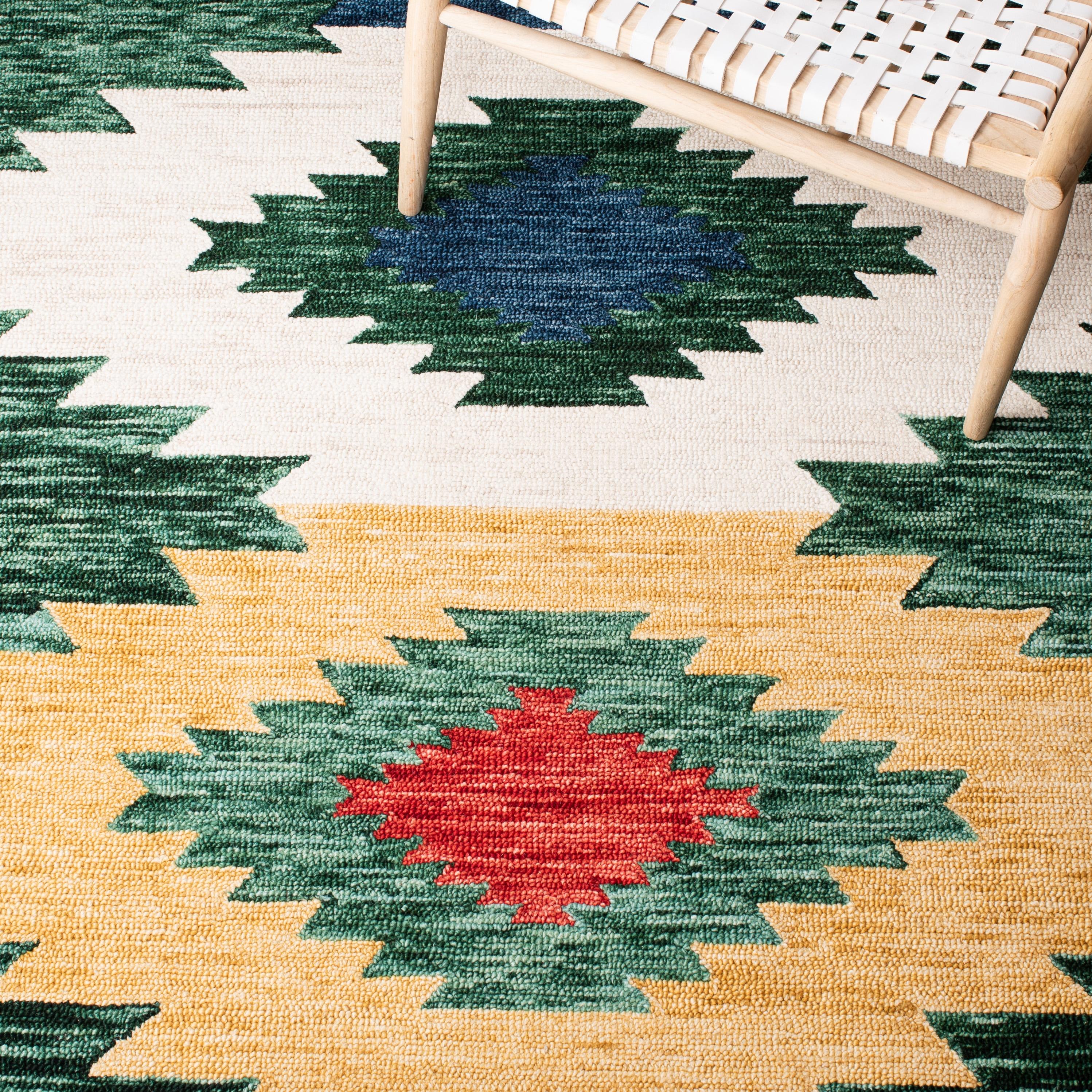 Aspen APN704 Hand Tufted Indoor Area Rug - Green/Red - 8'x10' - Safavieh