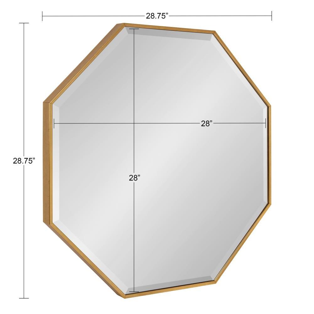 Kate & Laurel All Things Decor 28.7" x 28.7" Rhodes Octagon Wall Mirror Gold : Modern Style, No Assembly Required