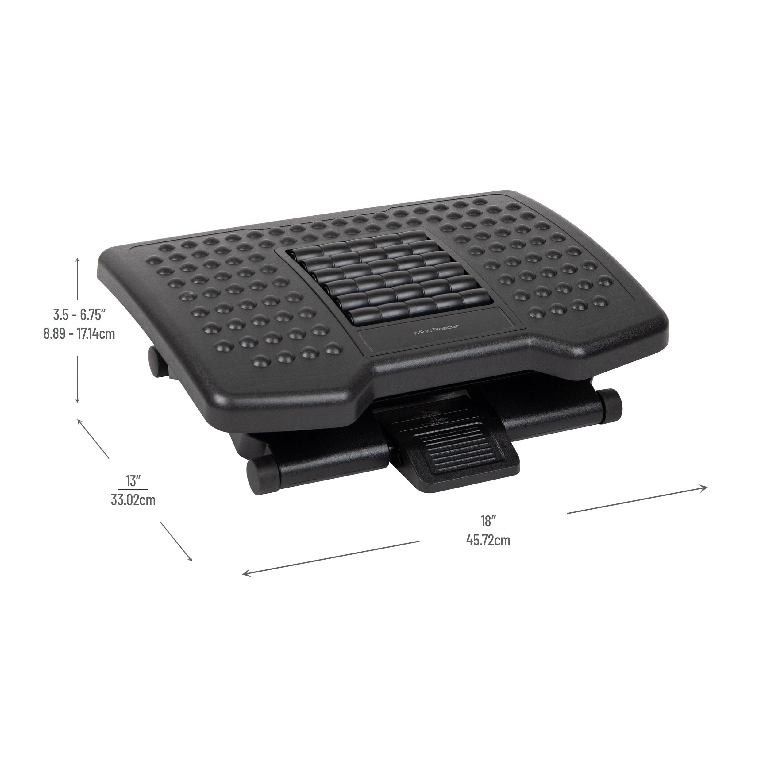 Mind Reader Mind Reader Foot Rest, Under Desk at Work, Ergonomic, Height Adjustable, Plastic, 18"L x 13"W x 6.75"H