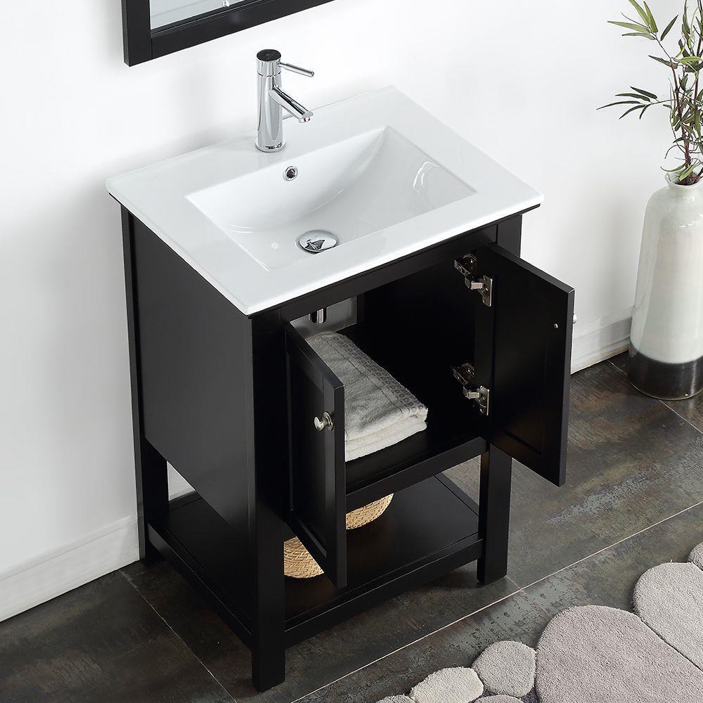 Manchester 24" Freestanding Single Sink Bathroom Vanity with Integrated Sink (Faucet Not Included)