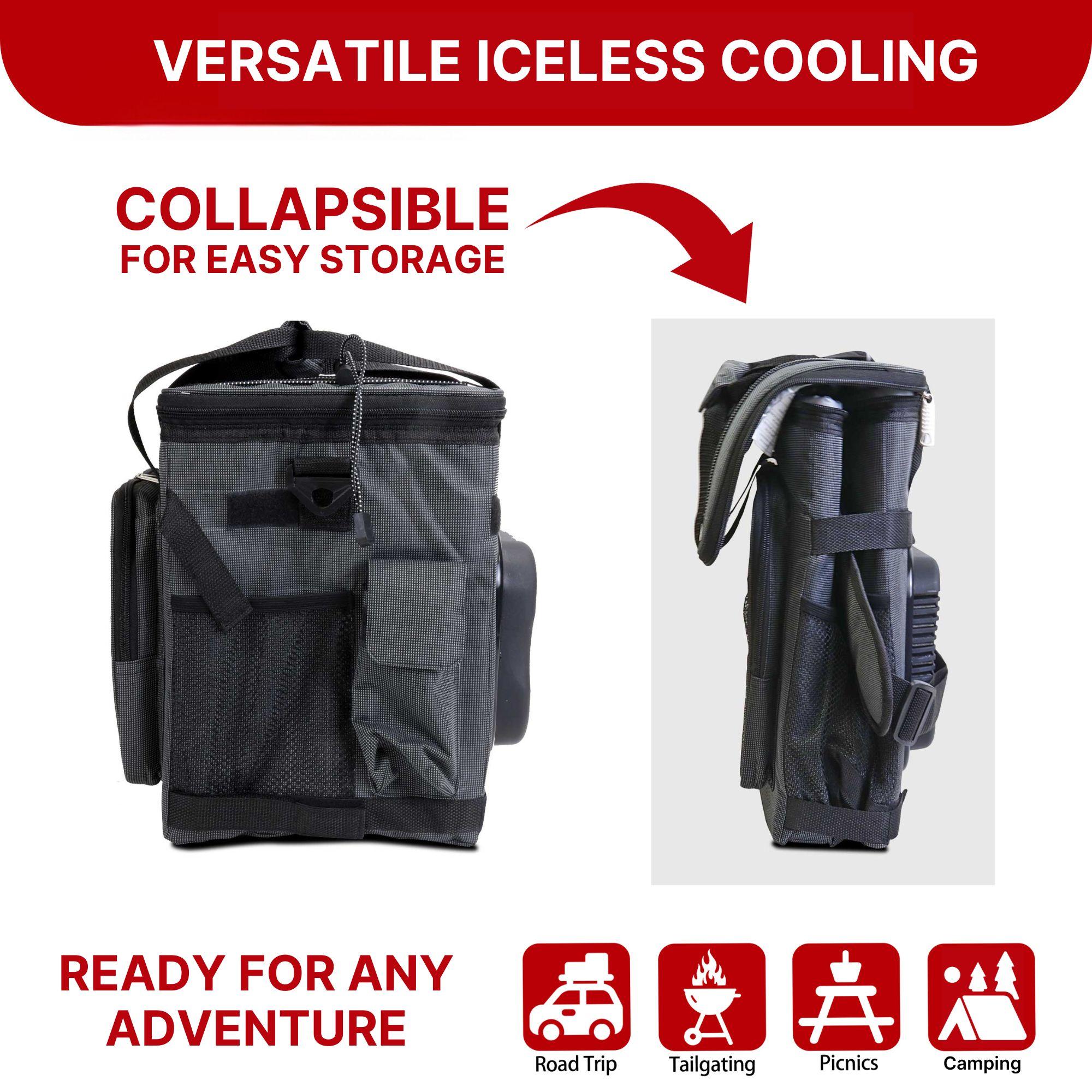 Black Electric Insulated Cooler Bag with Adjustable Strap