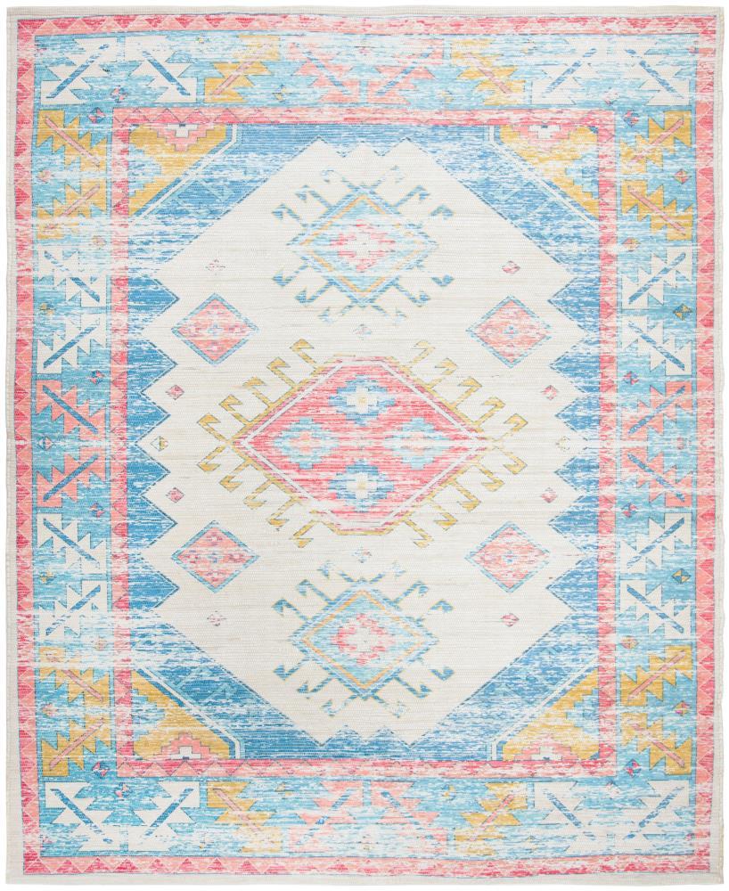 Saffron SFN509 Hand Loomed Indoor Area Rug - Cream/Blue - 8'x10' - Safavieh
