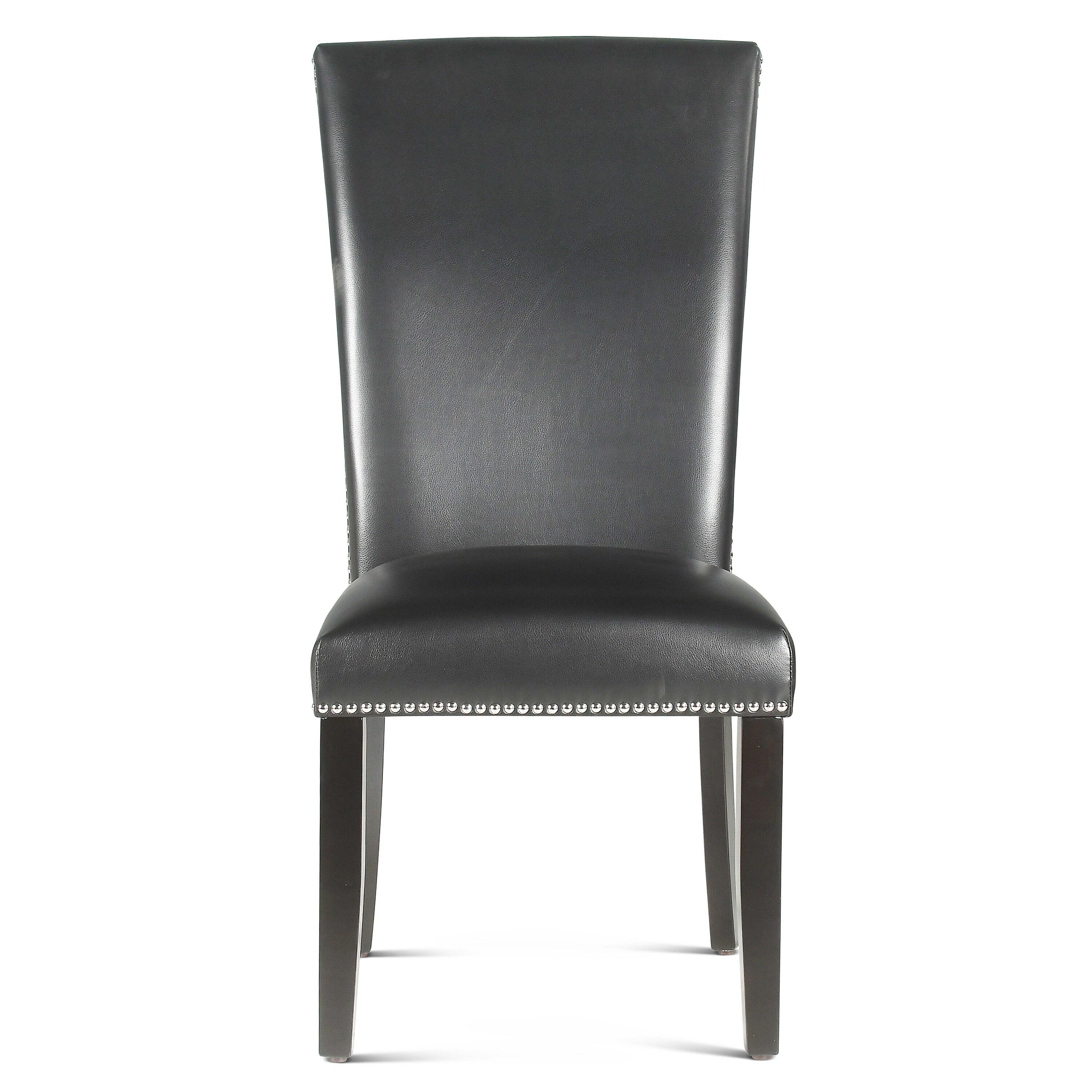 Bowery Hill Transitional Upholstery Side Chair in Black Finish (Set of 2)