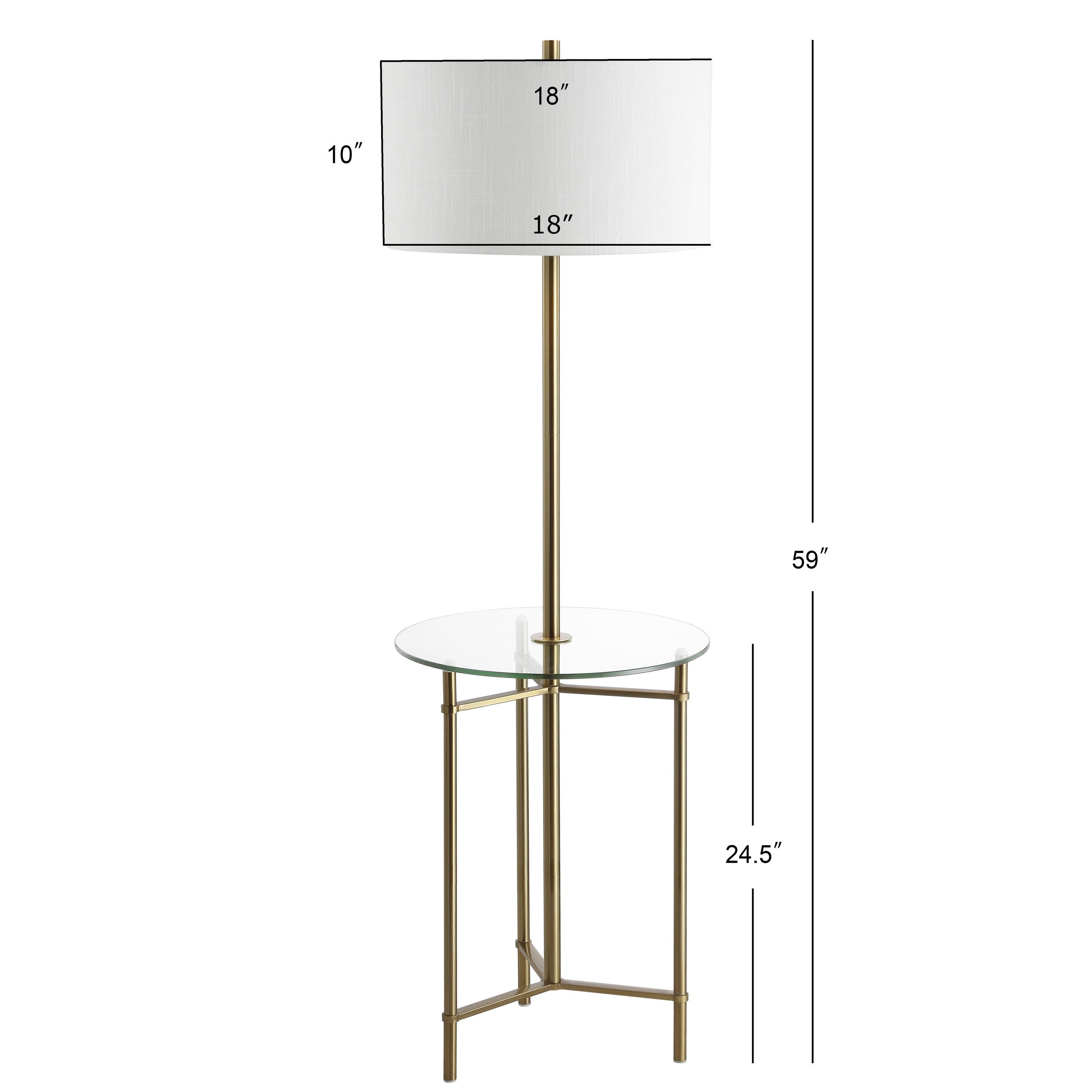 Jonathan Y Charles Metal/Glass Led Side Table And Floor Lamp