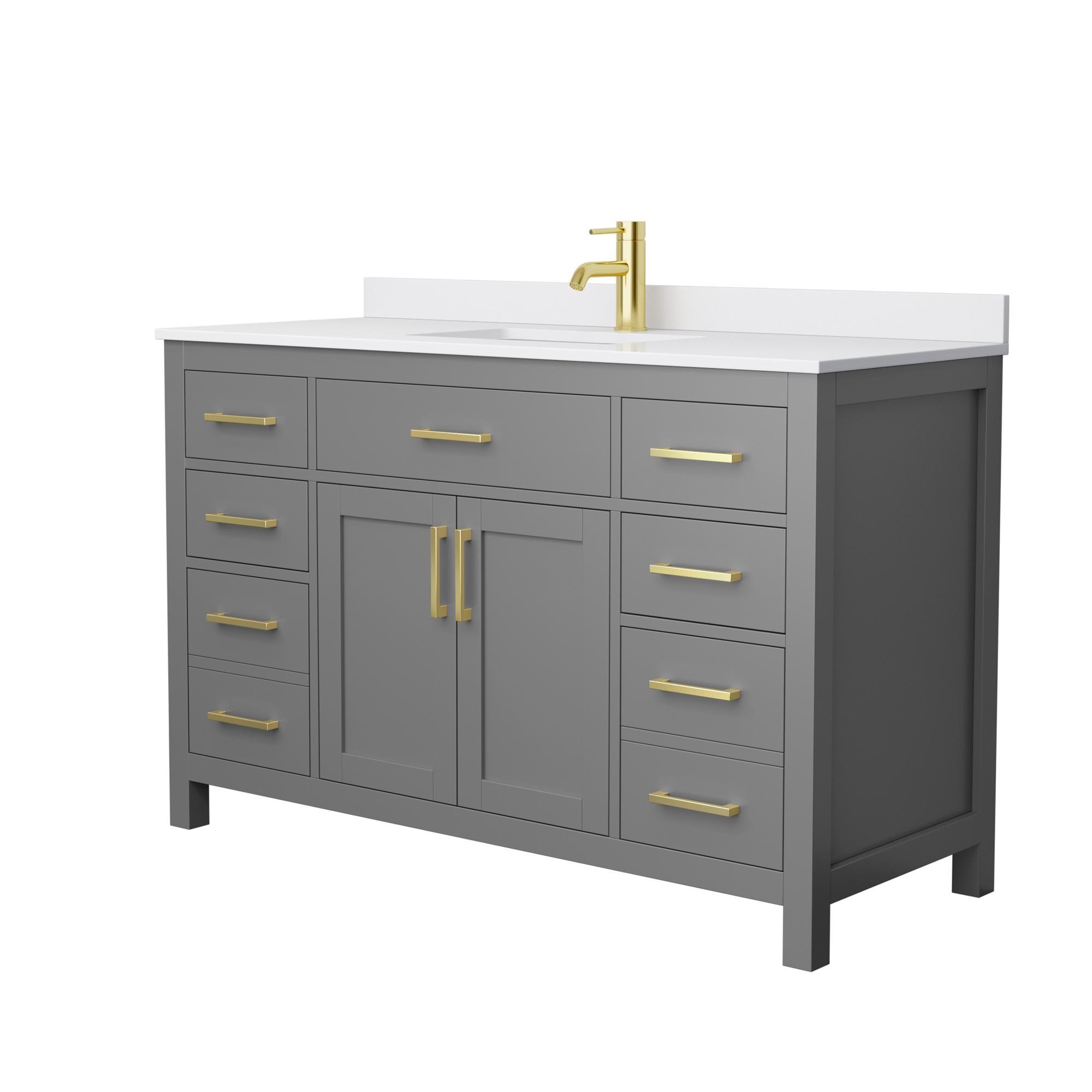 Beckett 54" Freestanding Single Bathroom Vanity with Cultured Marble Top