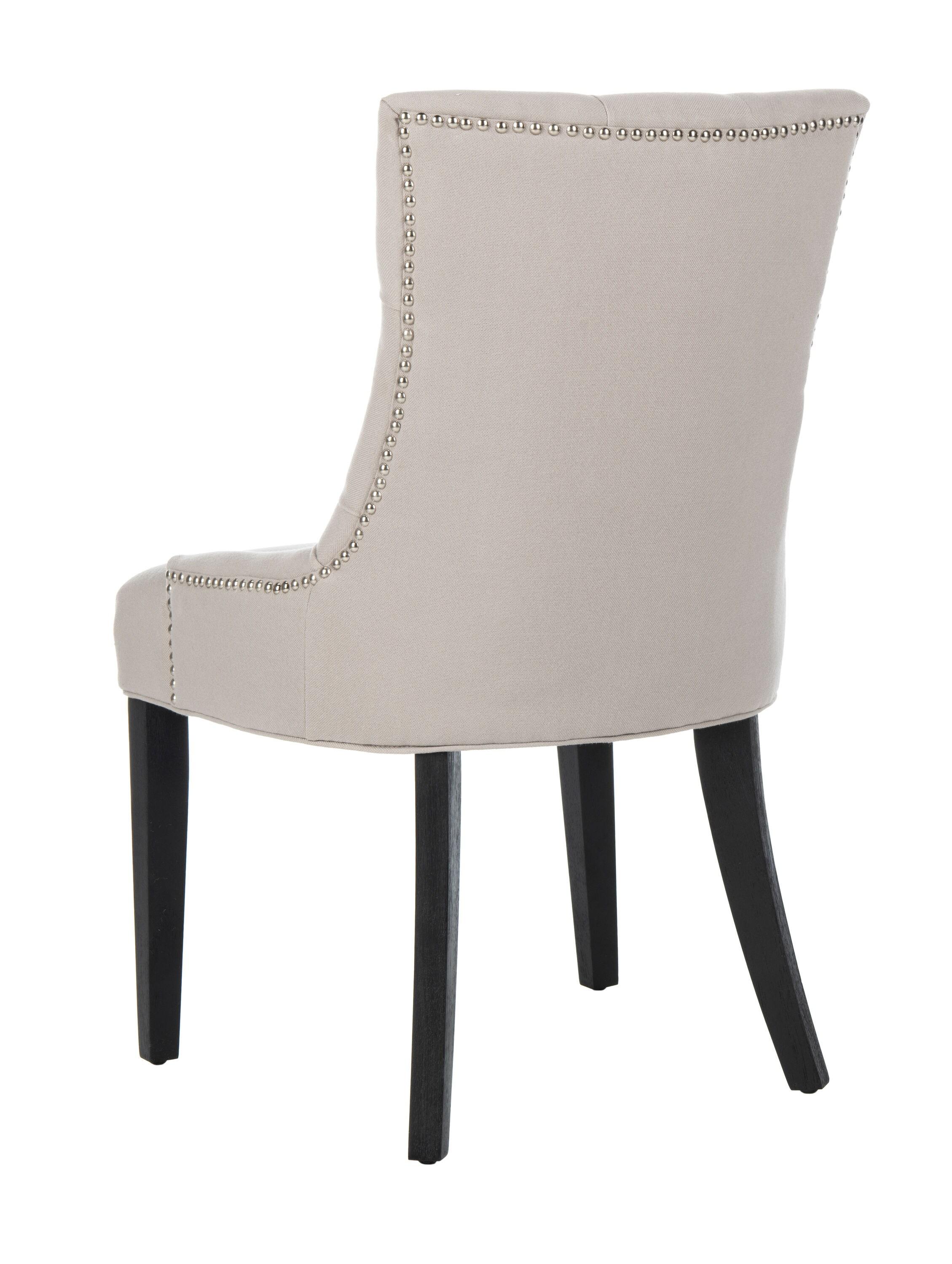 Abby 19''H Tufted Side Chairs (Set Of 2)  Silver Nail Heads - Taupe - Safavieh