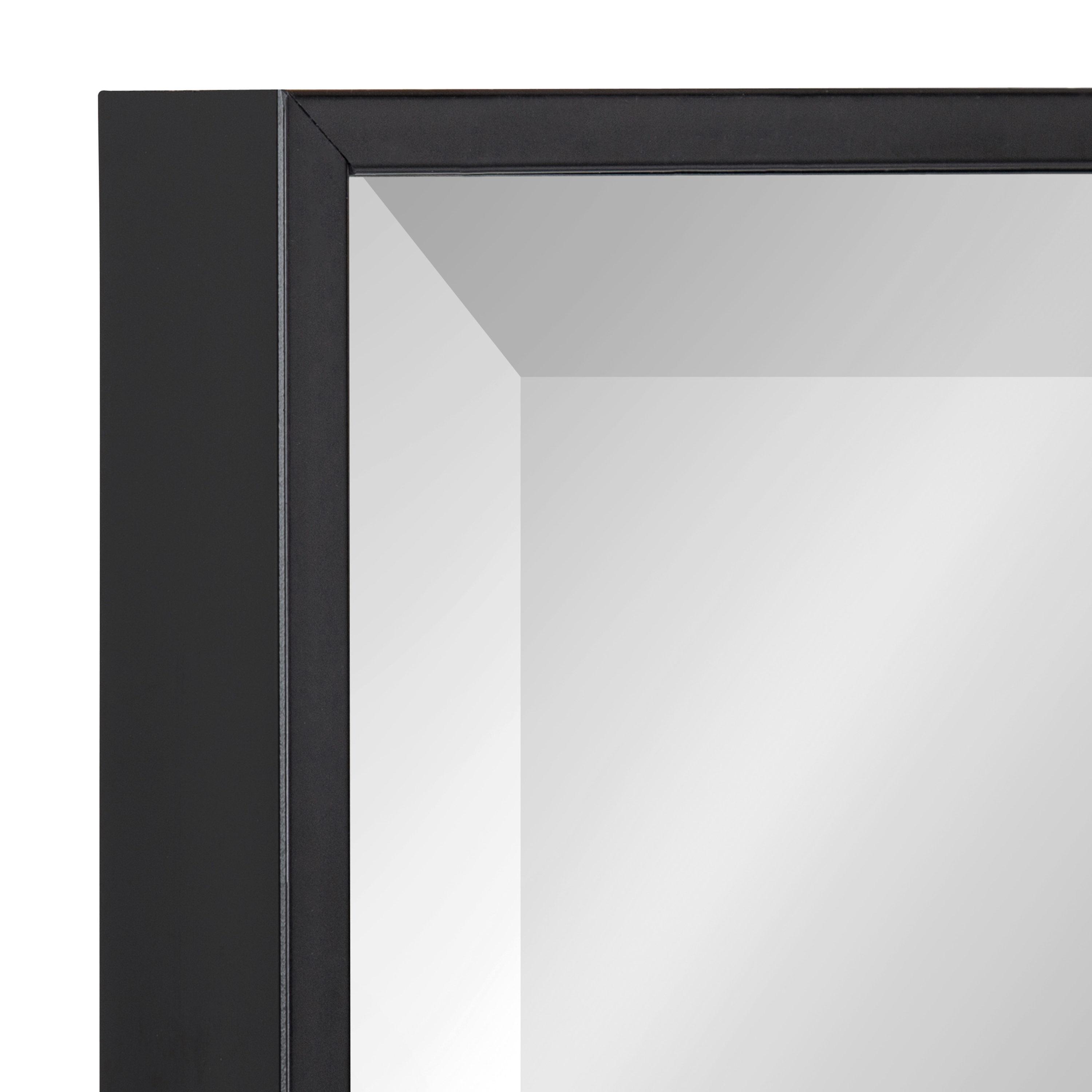 22.7" x 28.7" Rhodes Rectangle Wall Mirror Black - Kate & Laurel: Modern Beveled, No Assembly Required