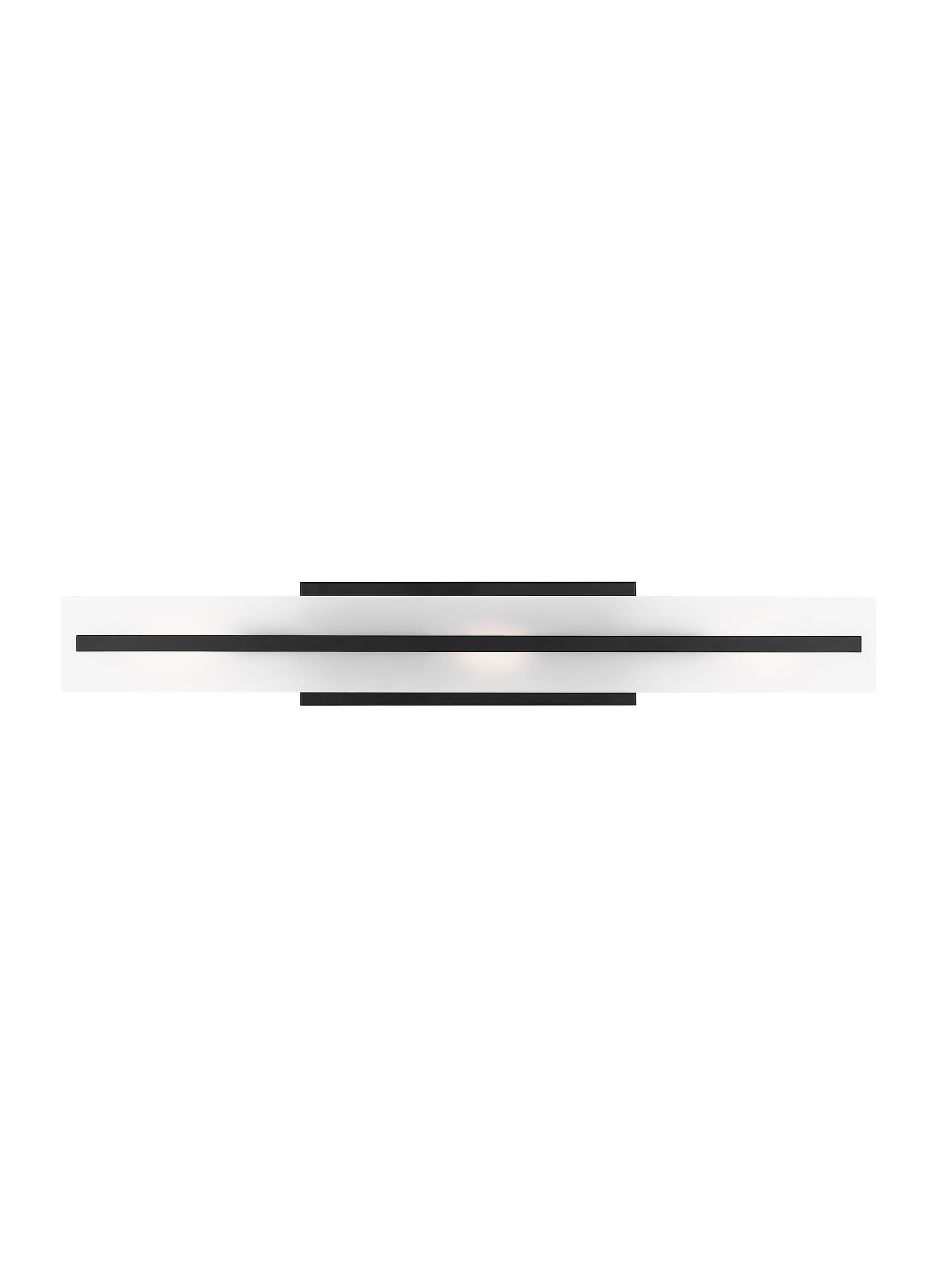 Midnight Black Satin Etched Glass 3-Light Vanity Fixture