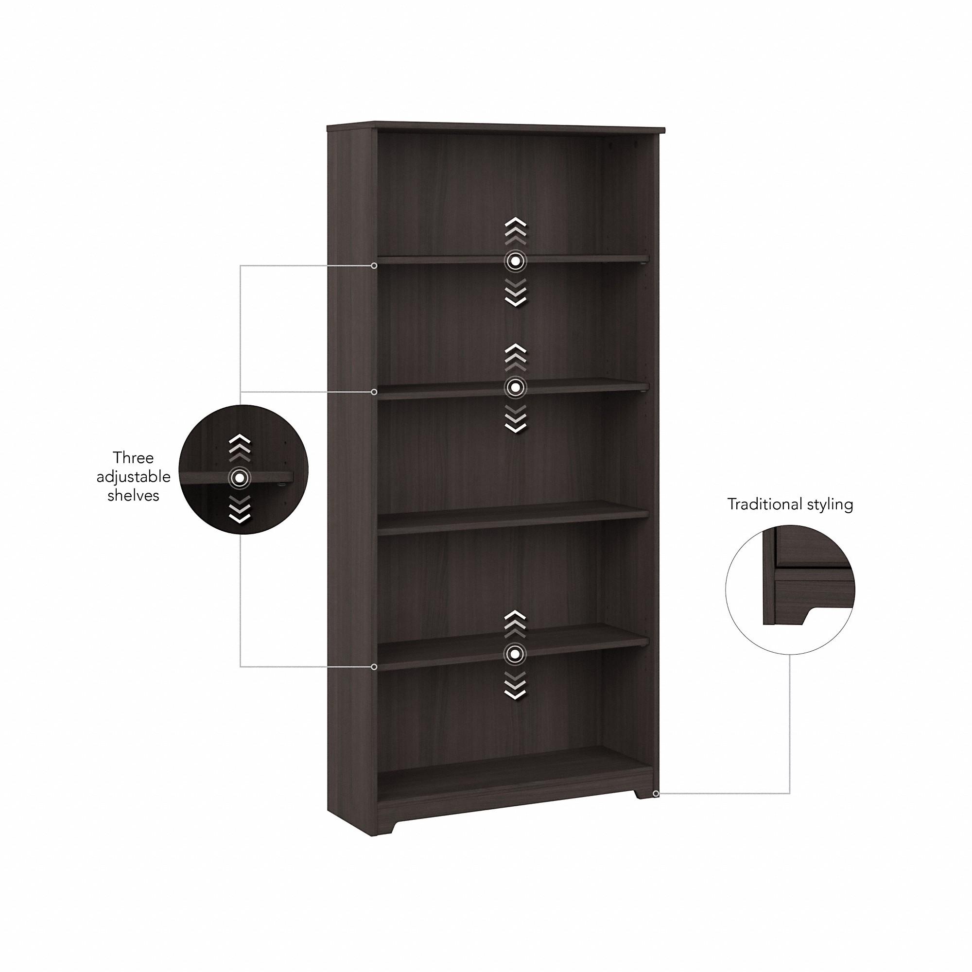 Shelonda 5 Shelf 66" Standard Bookcase