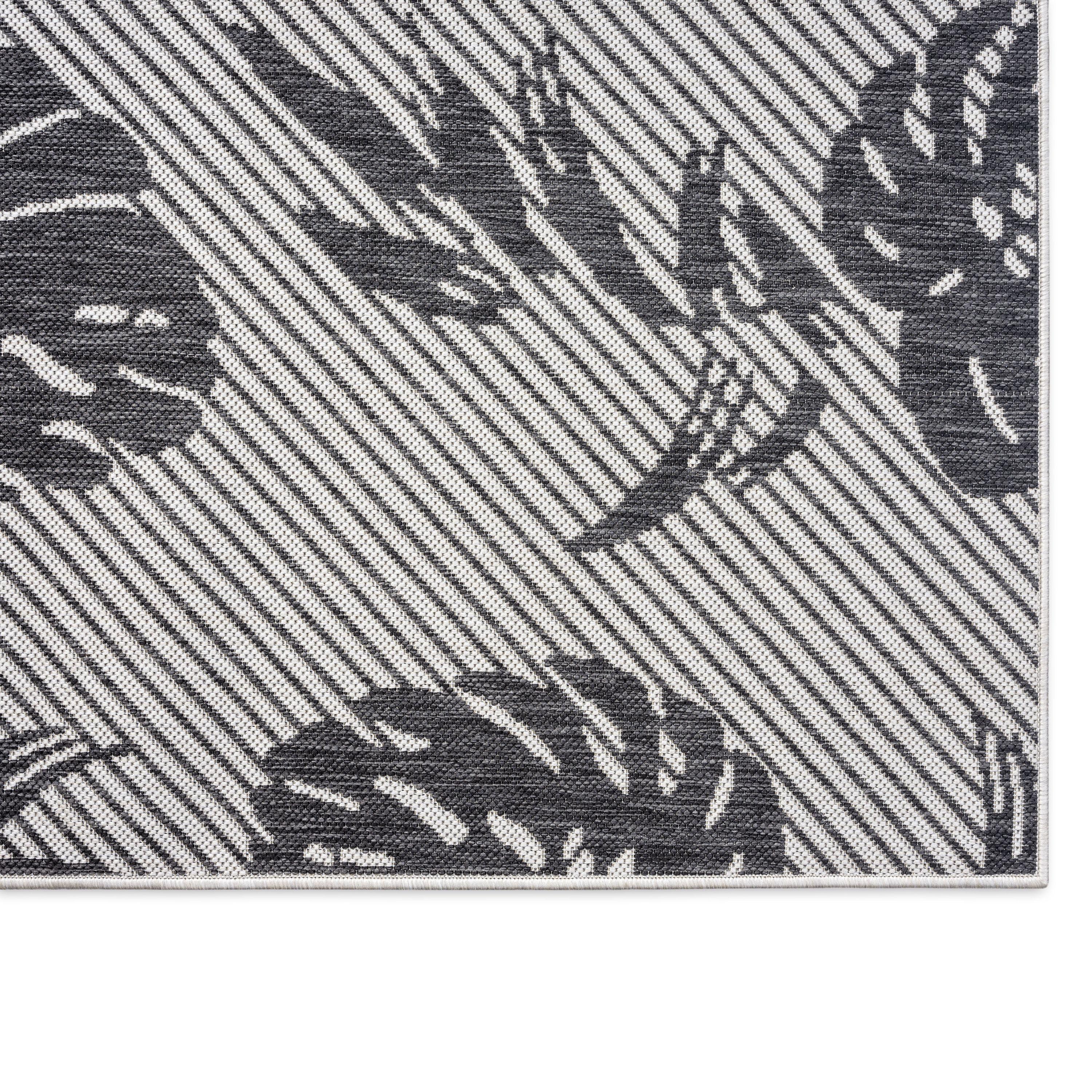 Tommy Bahama Palm Coastal Indoor/Outdoor Area Rug, Charcoal Gray