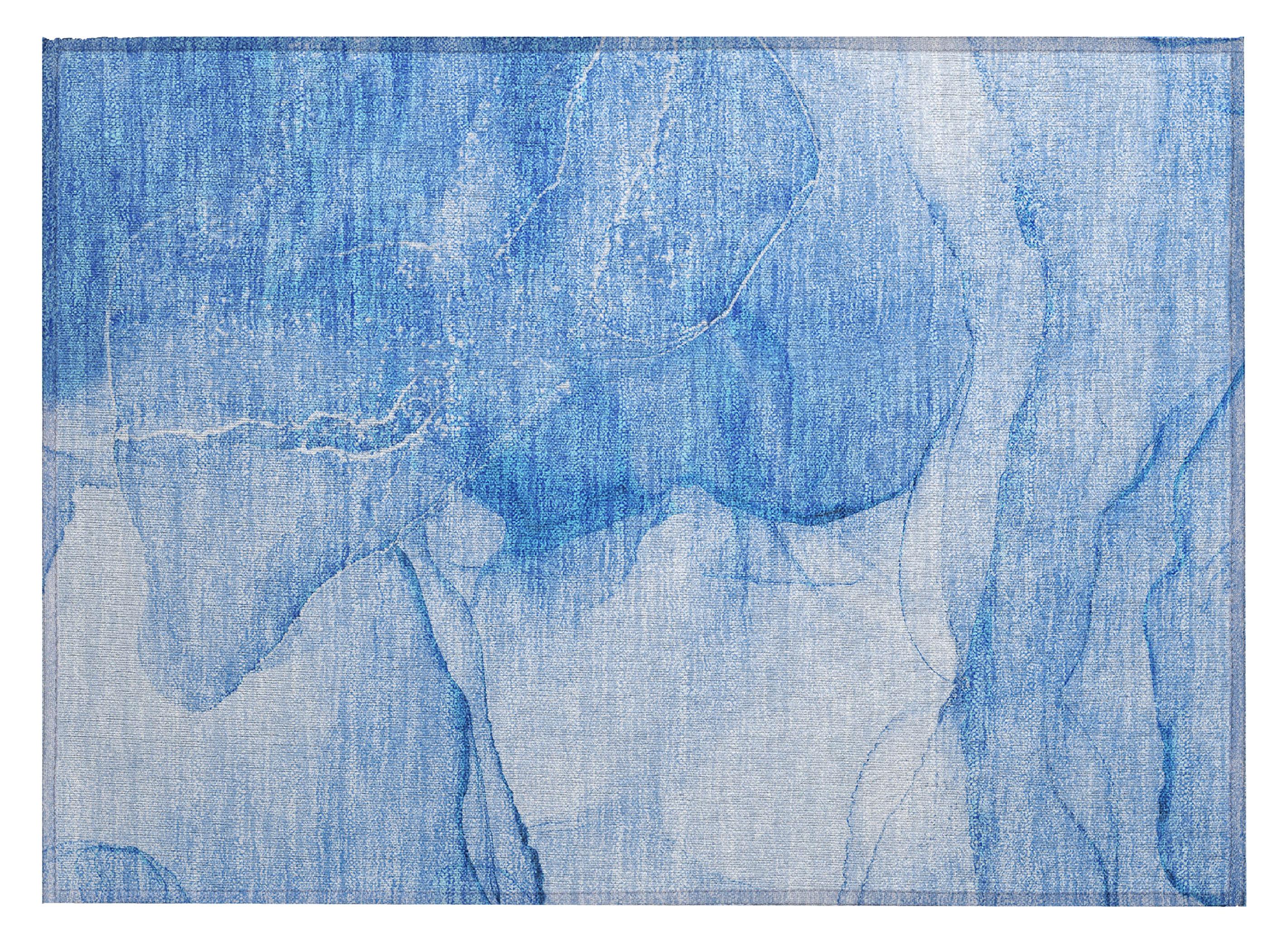 Chantille ACN507 Blue 1 ft. 8 in. x 2 ft. 6 in. Machine Washable Indoor/Outdoor Geometric Area Rug