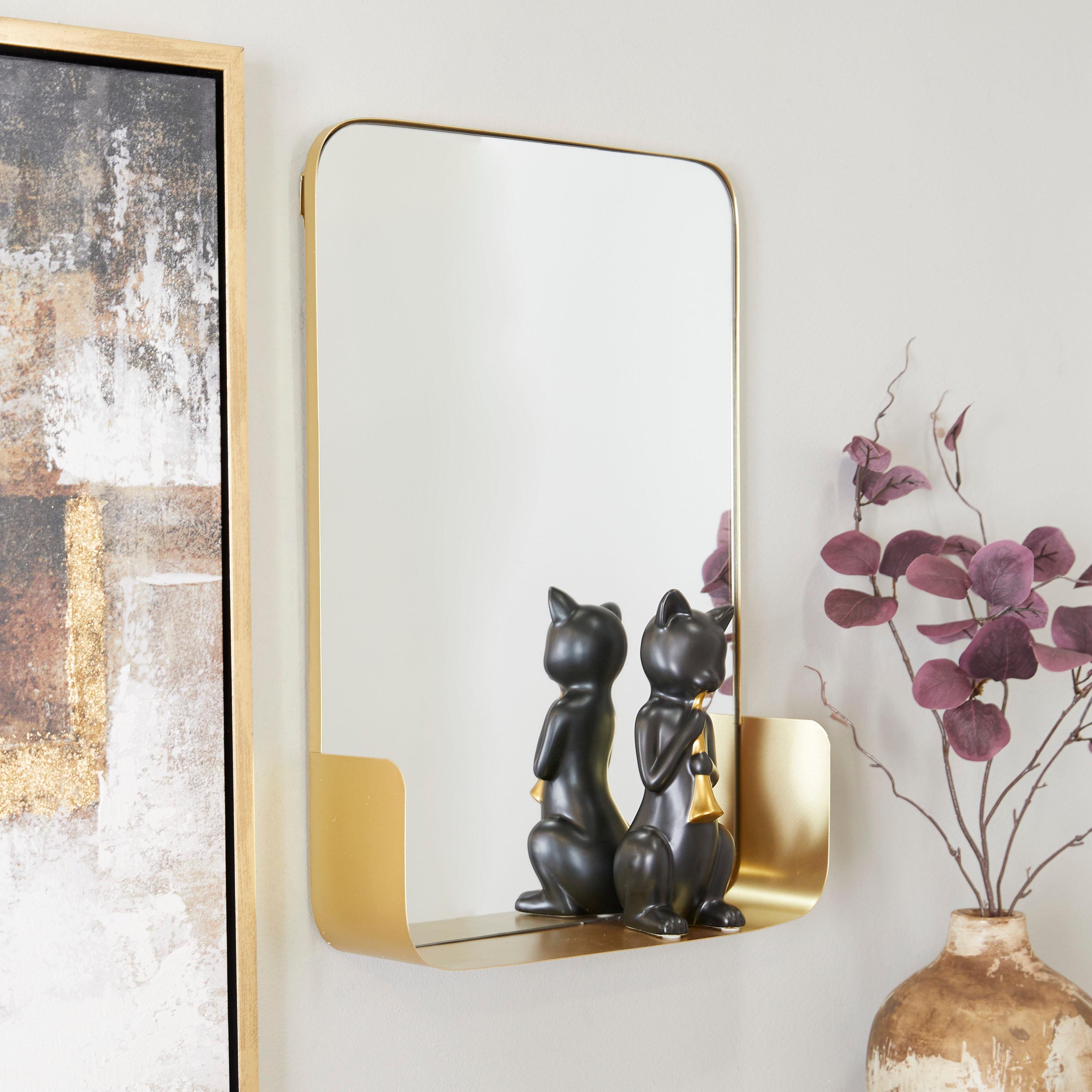 CosmoLiving by Cosmopolitan 16" x 22" Gold 1 Shelf Wall Mirror