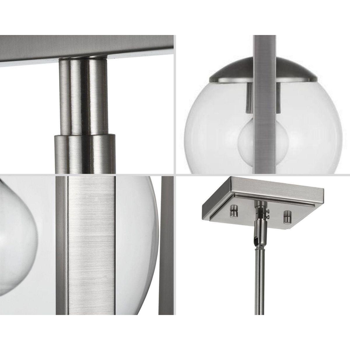 Progress Lighting Atwell 1-Light Pendant, Brushed Nickel, Clear Globe Shade