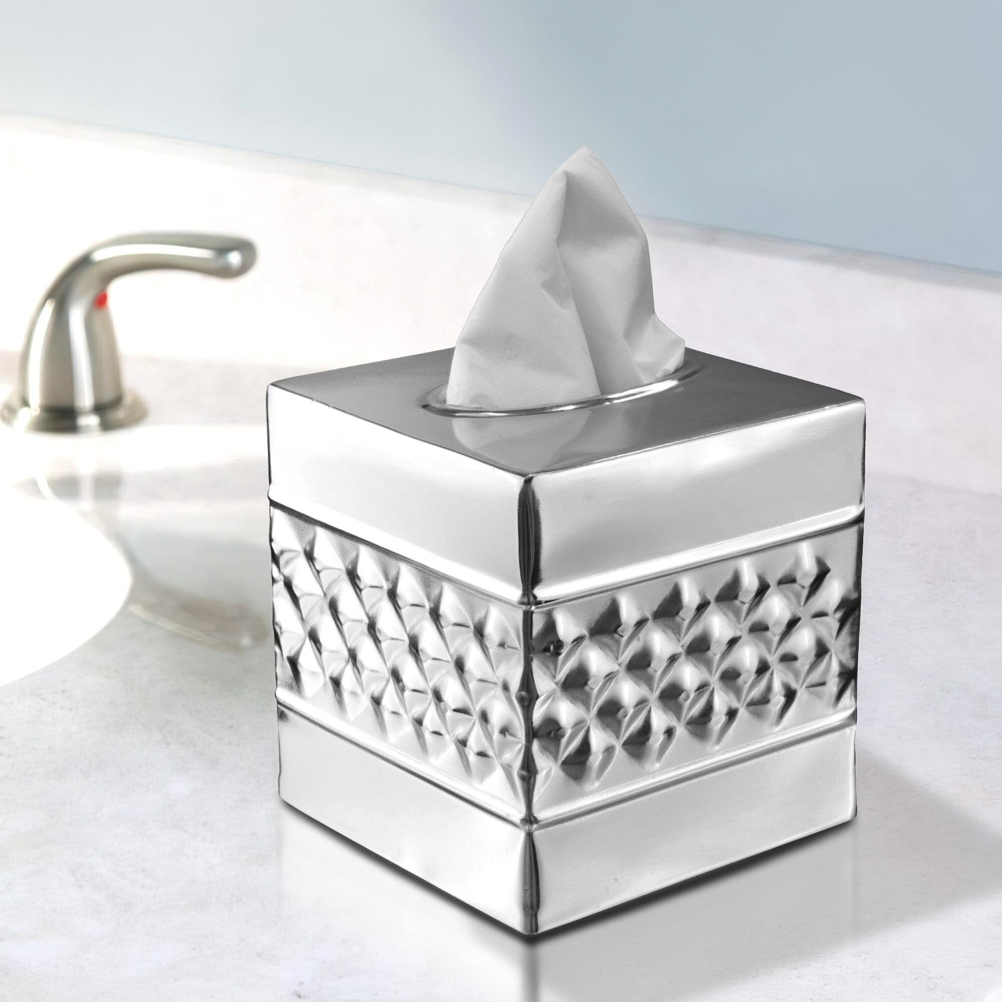 Monarch Abode Geometric Embossed Metal Tissue Box Cover