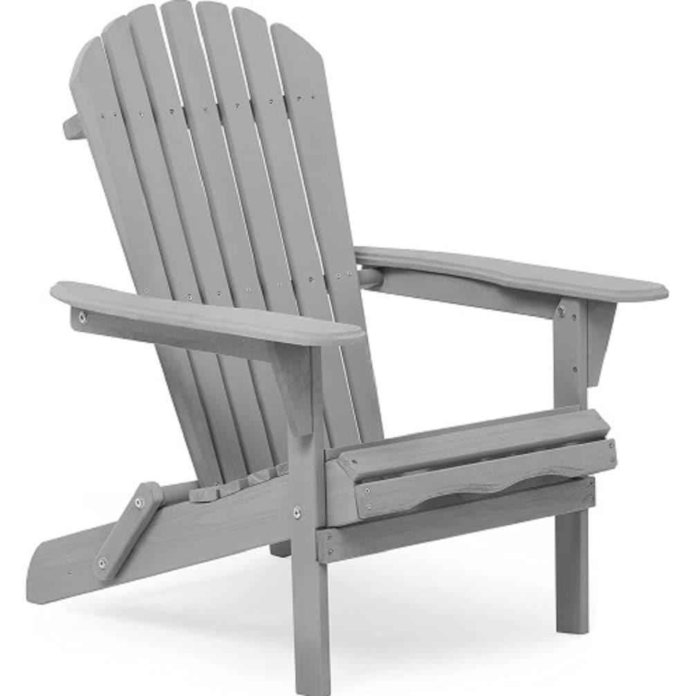 Triple Tree Wood Adirondack Folding Chairs - Set of 2, Gray