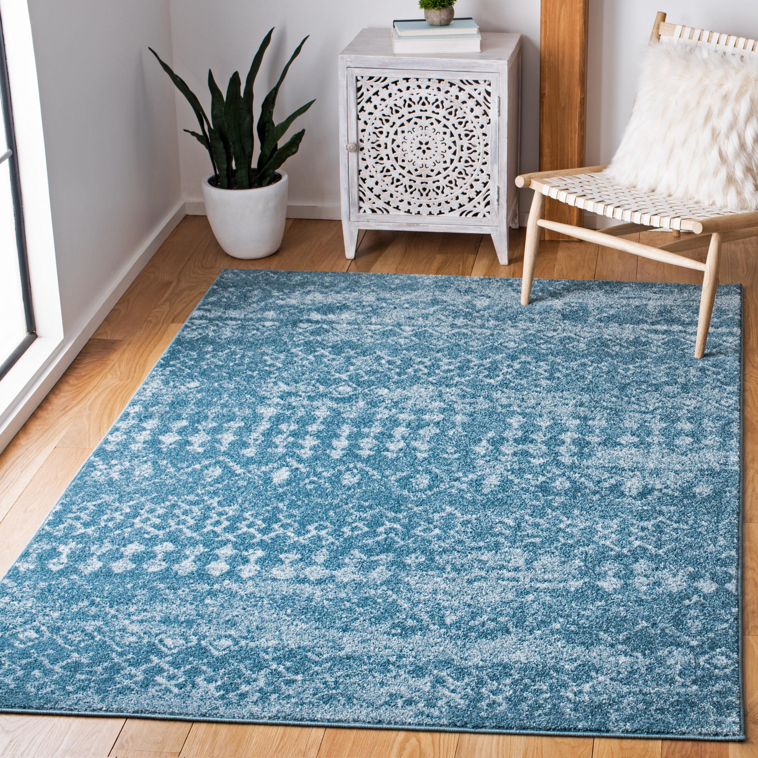 Tulum TUL240 Power Loomed Indoor Area Rug - Turquoise/Blue - 5'3"x7'6" - Safavieh