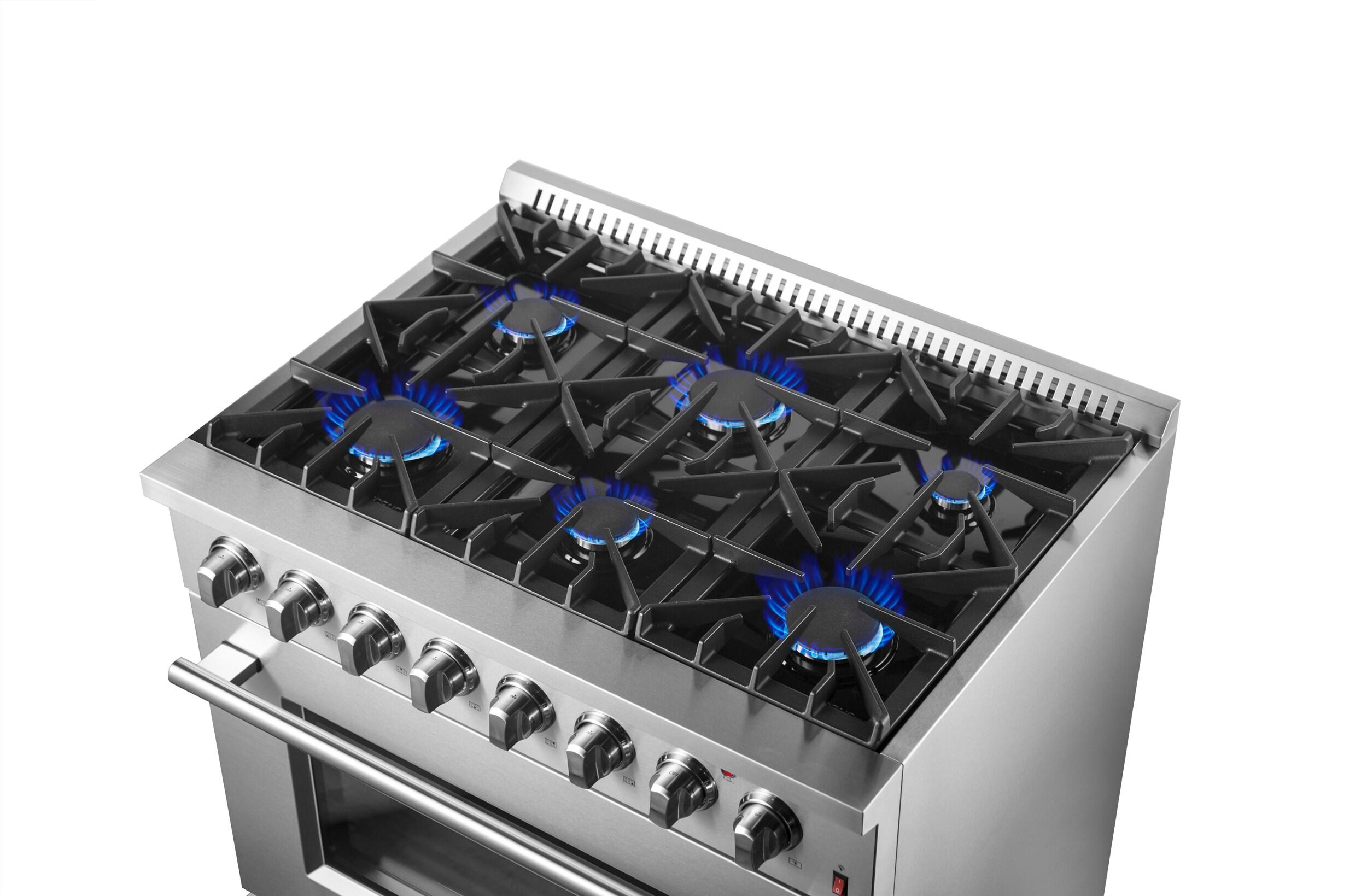 Marco 36-Inch Dual Fuel Range Stainless Steel, 6 Burners, 5.36 cu.ft. True Conve