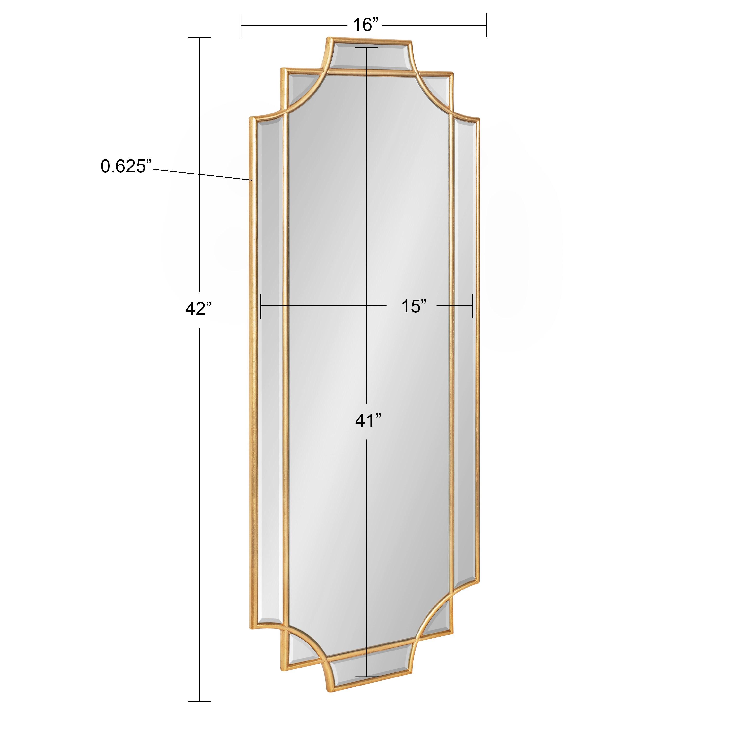 16" x 42" Minuette Full Length Wall Mirror Gold - Kate & Laurel All Things Decor: Modern Style, MDF Frame, No Assembly Required