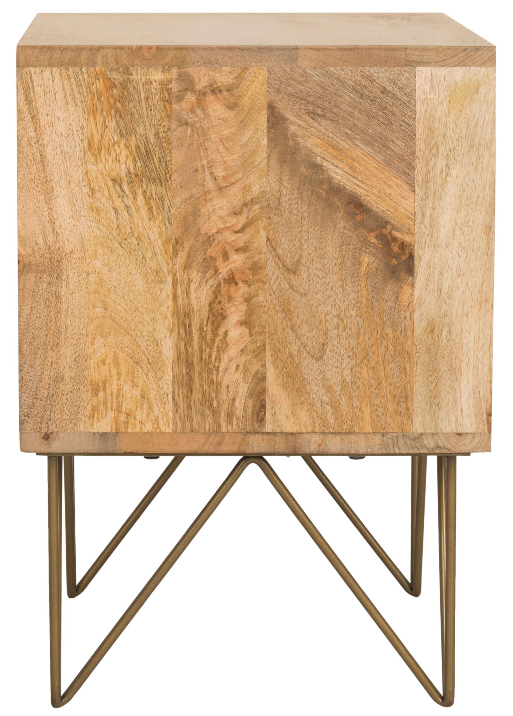 SAFAVIEH Marigold Mid-Century 1 Drawer Nightstand, Natural