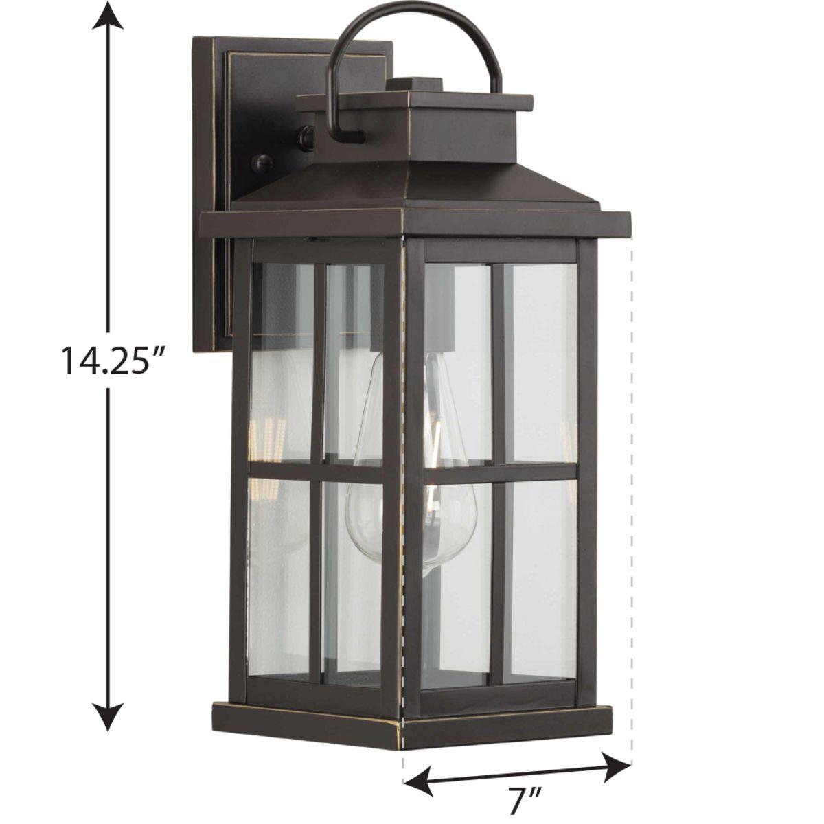 Progress Lighting Williamston 1-Light Antique Bronze Outdoor Wall Lantern with Clear Glass Shade