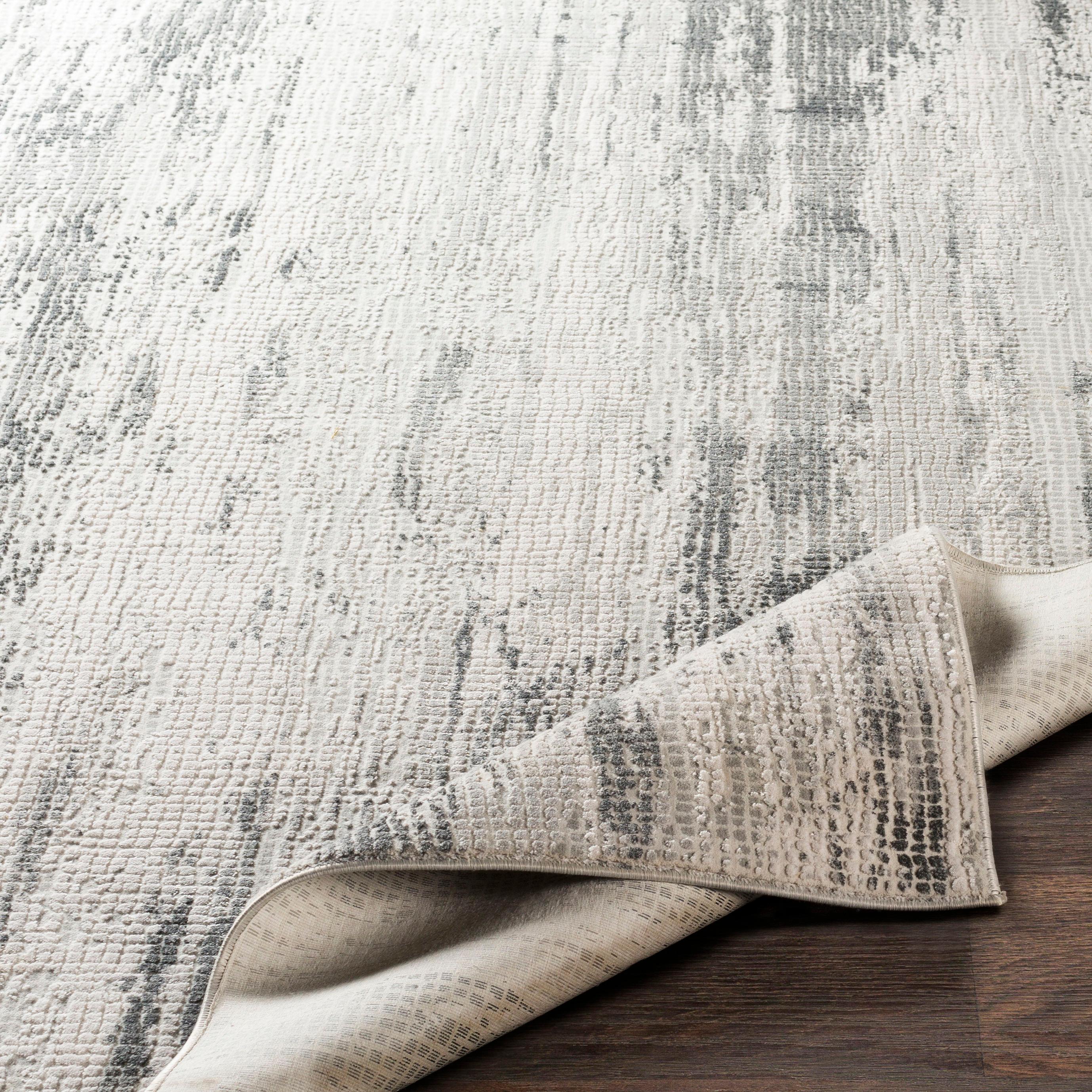 Reversible Gray 5' x 7' Wool-Blend Mid-Century Modern Area Rug