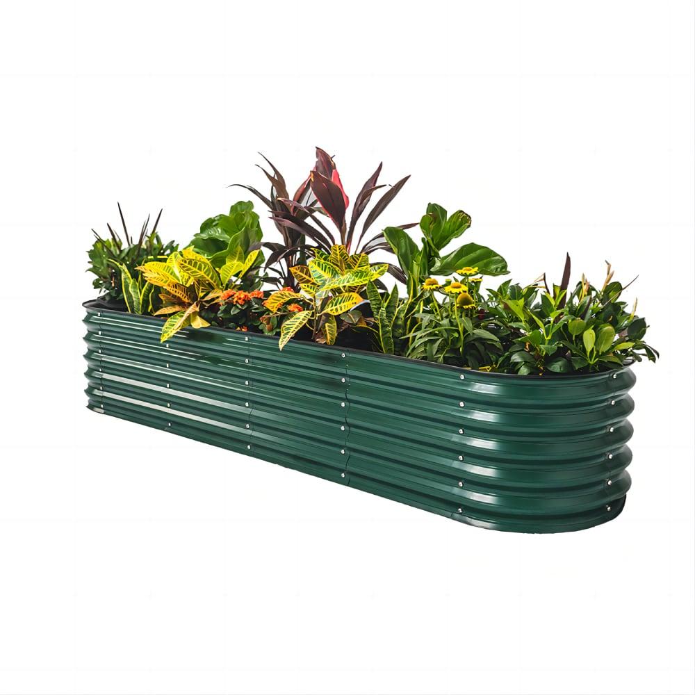 17" Tall 9 In 1 Modular Metal Outdoor Raised Garden Bed