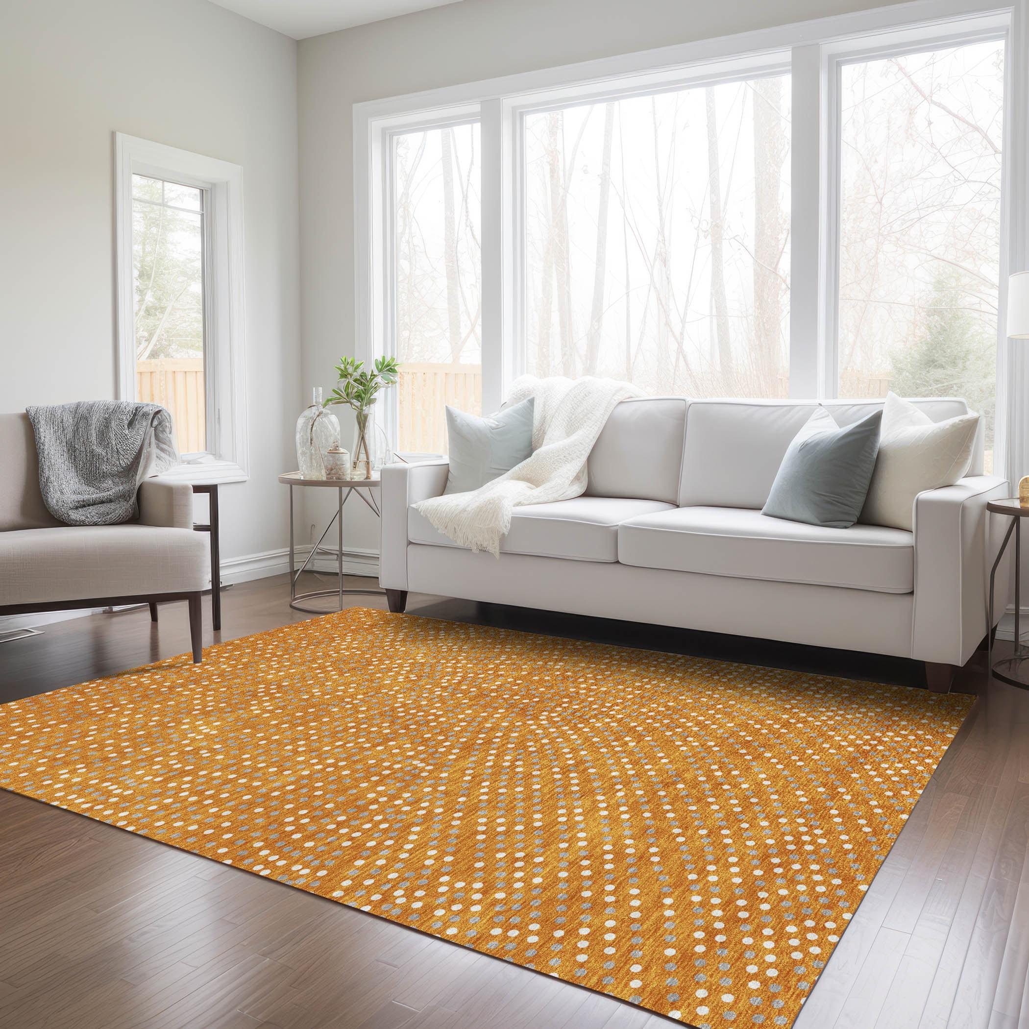 Addison Rugs Chantille ACN1021 Orange 8' x 10' Indoor Outdoor Area Rug, Easy Clean, Machine Washable, Non Shedding, Bedroom, Entry, Living Room, Dining Room, Kitchen, Patio Rug