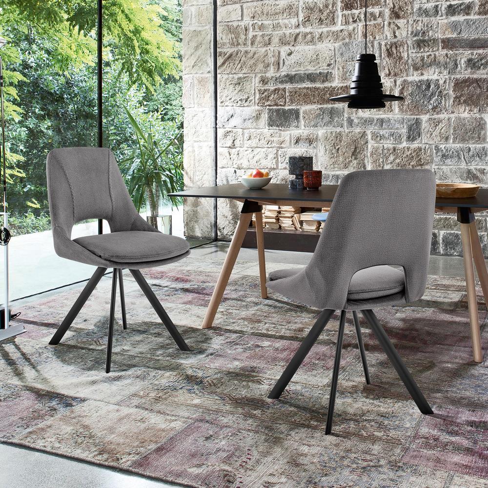 Set of 2 Lexi Velvet Finish Dining Chairs - Armen Living