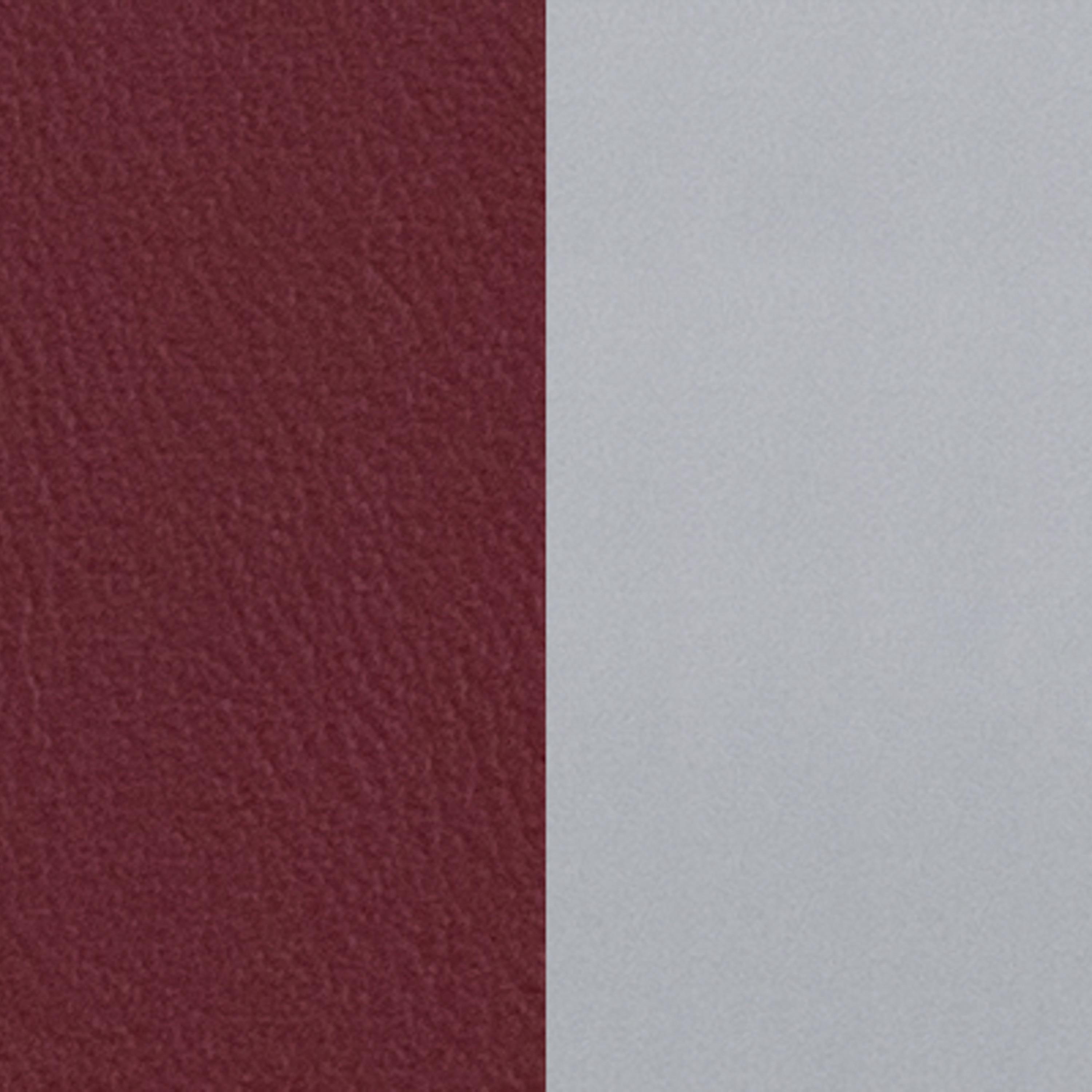 BizChair Silver Slat Back Metal Restaurant Chair - Burgundy Vinyl Seat
