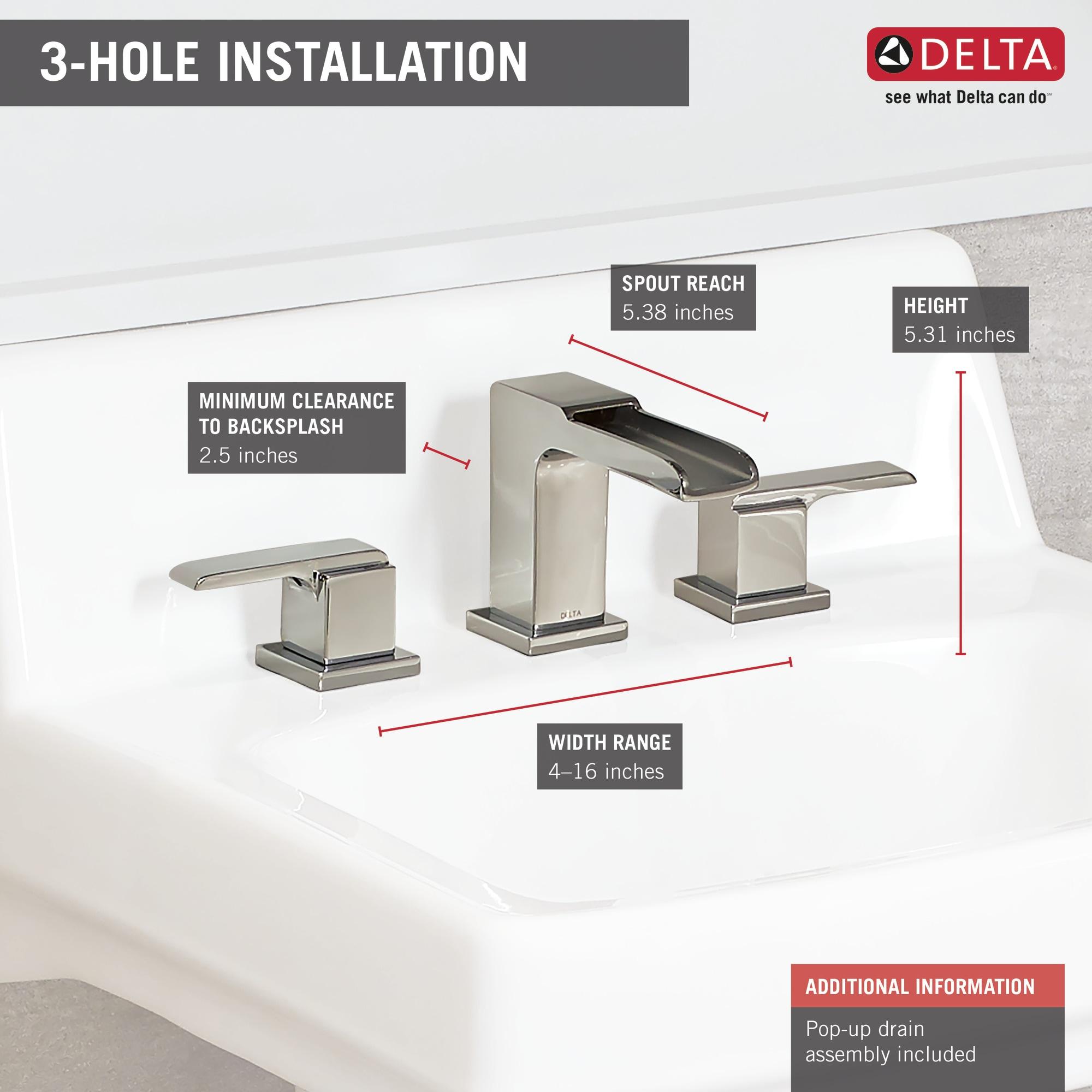 Ara Widespread Bathroom Faucet with Drain Assembly and DIAMOND Seal Technology