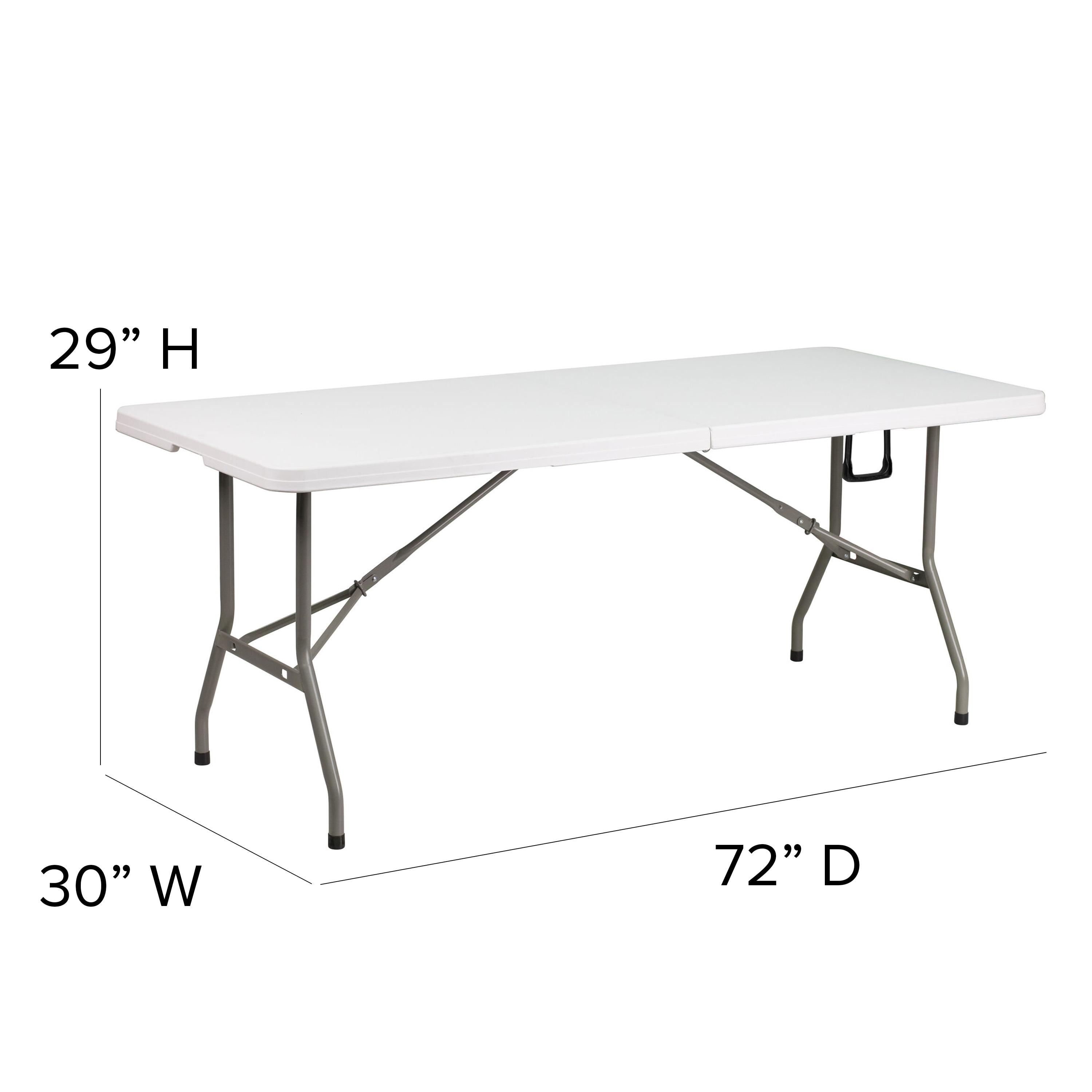 Noah 6' Rectangular Plastic Folding Event Table with Carrying Handle by Flash Furniture