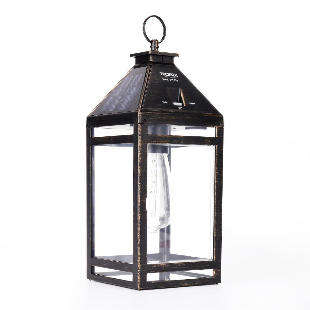 Techko 12.88 Outdoor Vintage Solar LED Lantern with Auto Dawn-to-Dusk Sensor