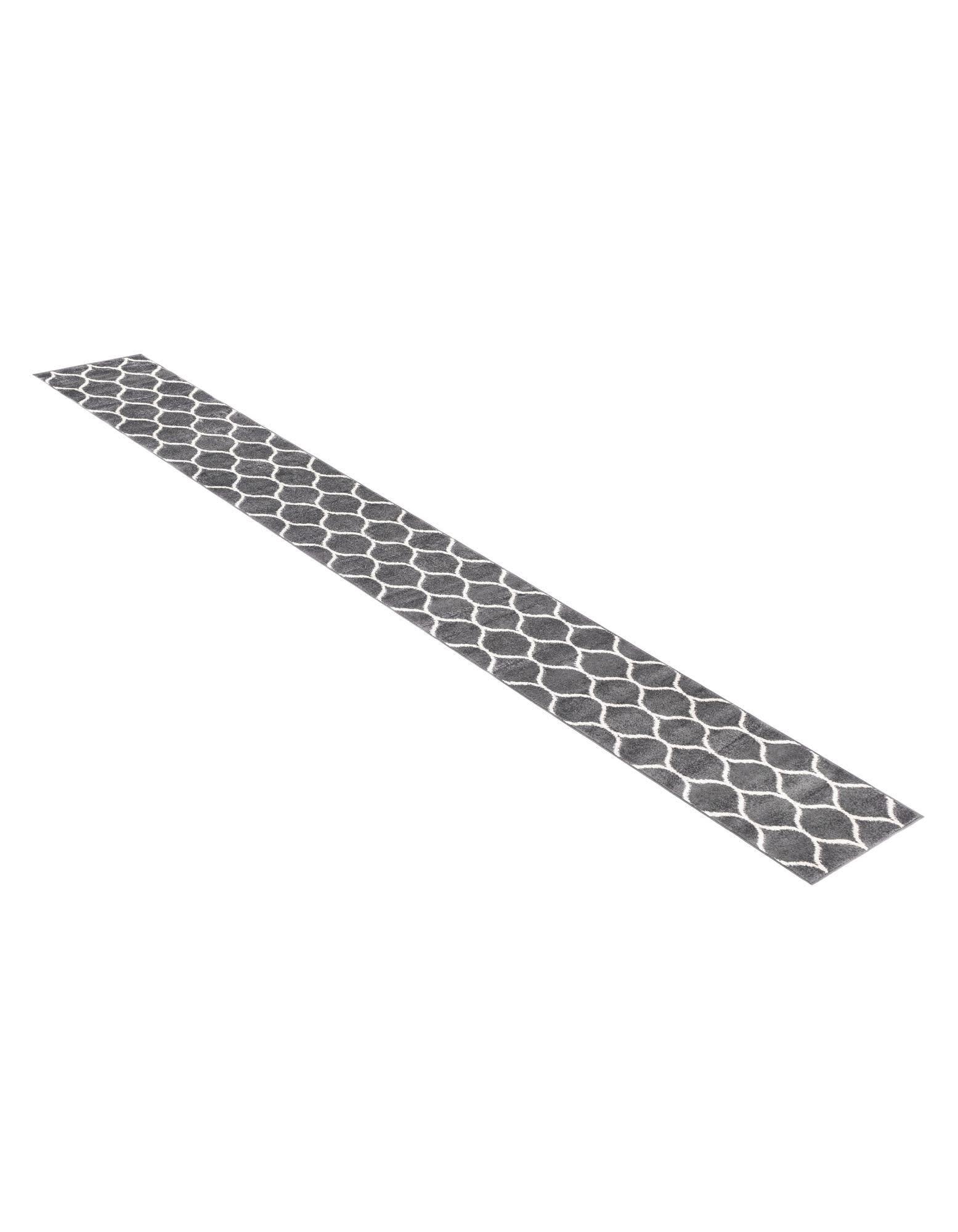 Unique Loom 2' 0 x 6' 0 Trellis Frieze Rounded Dark Gray Area Rug