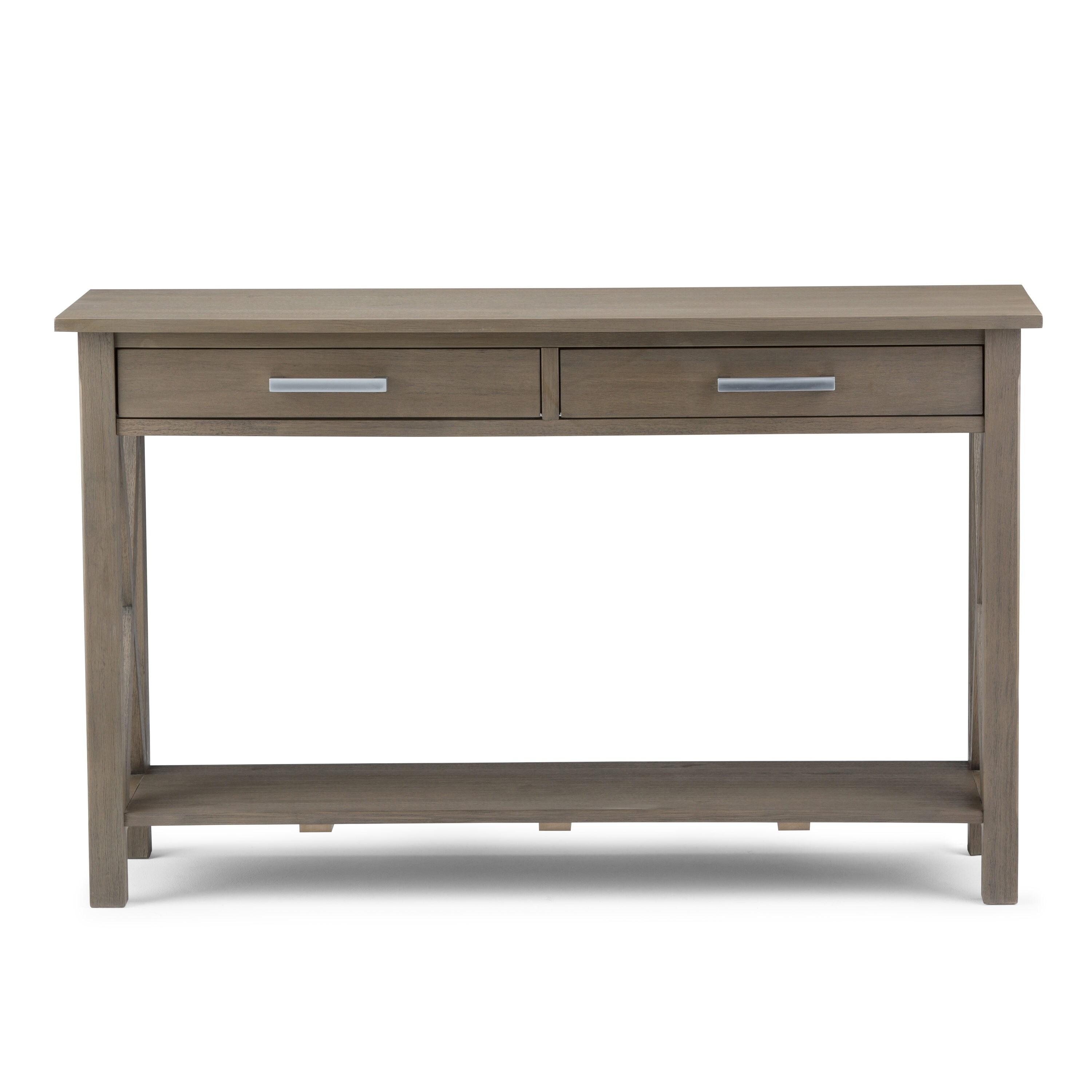 Simpli Home Kitchener 47"W Solid Wood Contemporary Storage Console Table with 2 Drawers and Bottom Storage Shelf