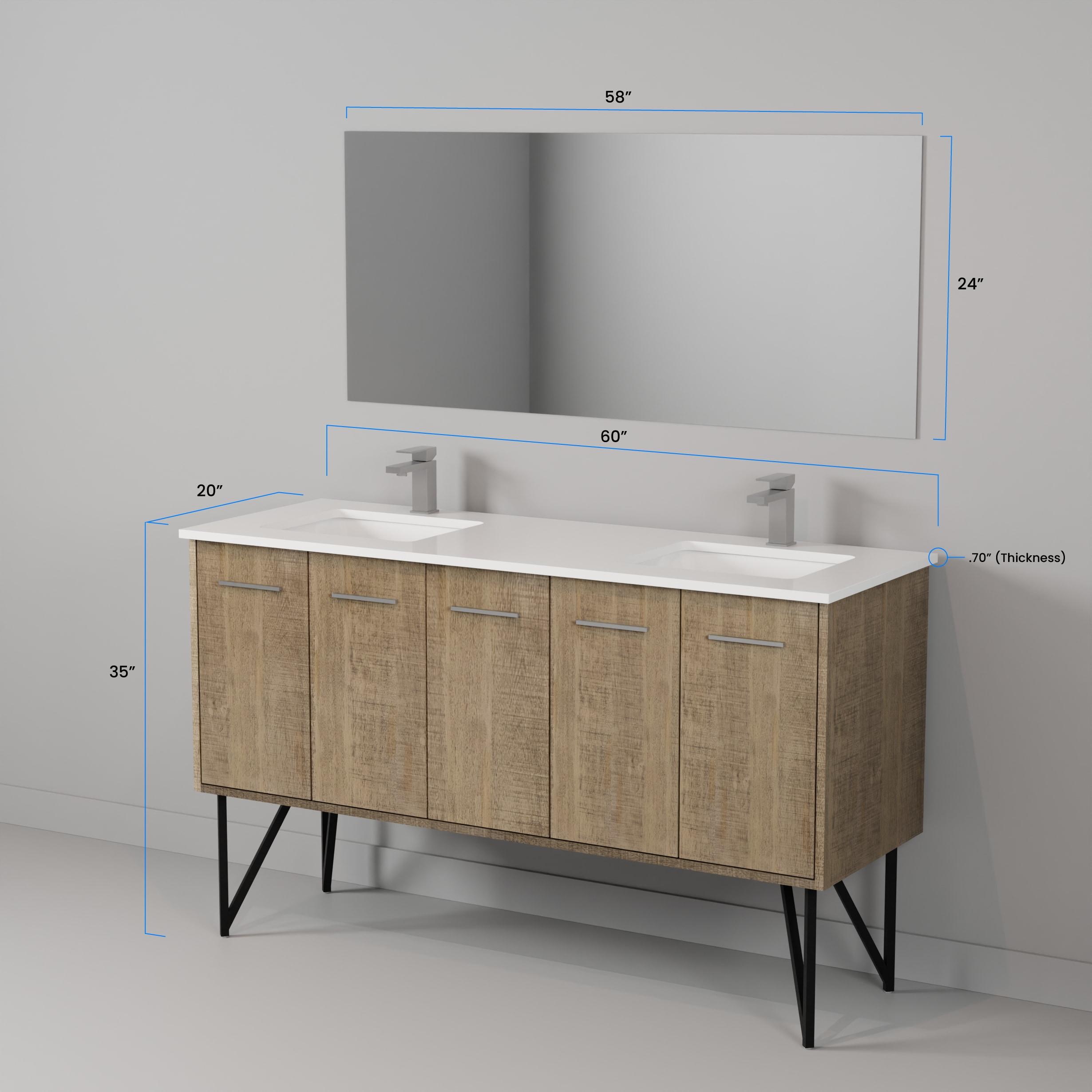 Lancy 60'' Double Bathroom Vanity with Cultured Marble Top