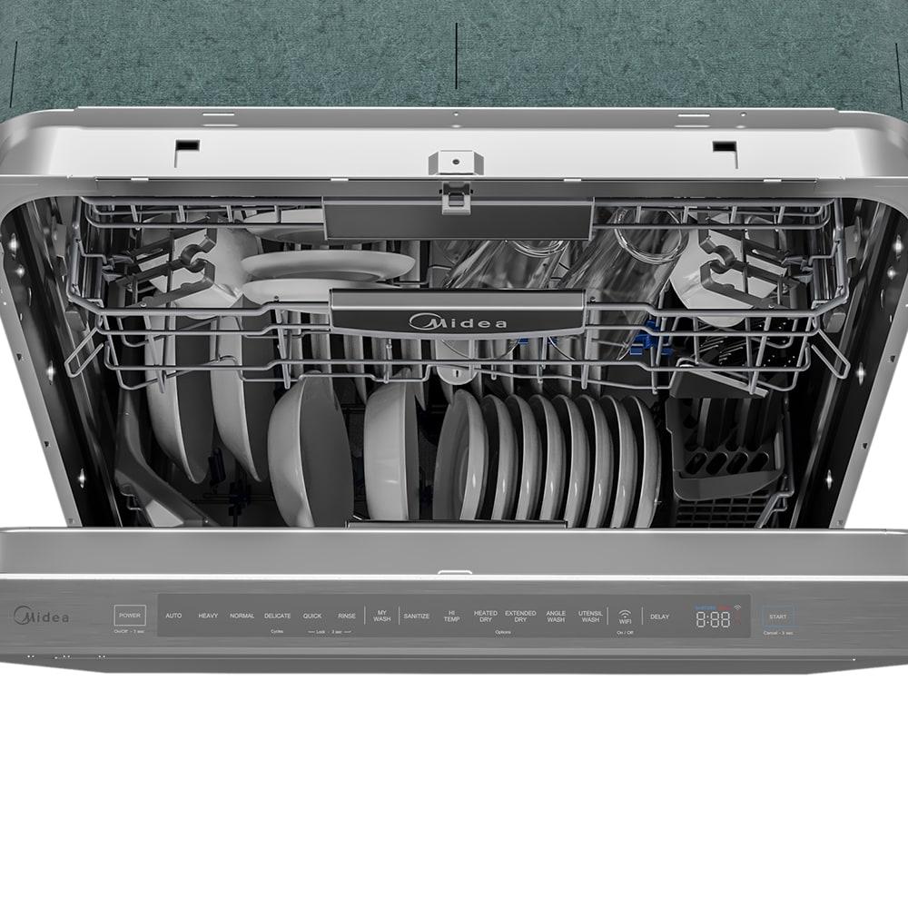 Midea Ultra-Quiet, Built-in dishwasher with Wi-Fi and Targeted Wash Zones, MDT24P5AST, Stainless Steel