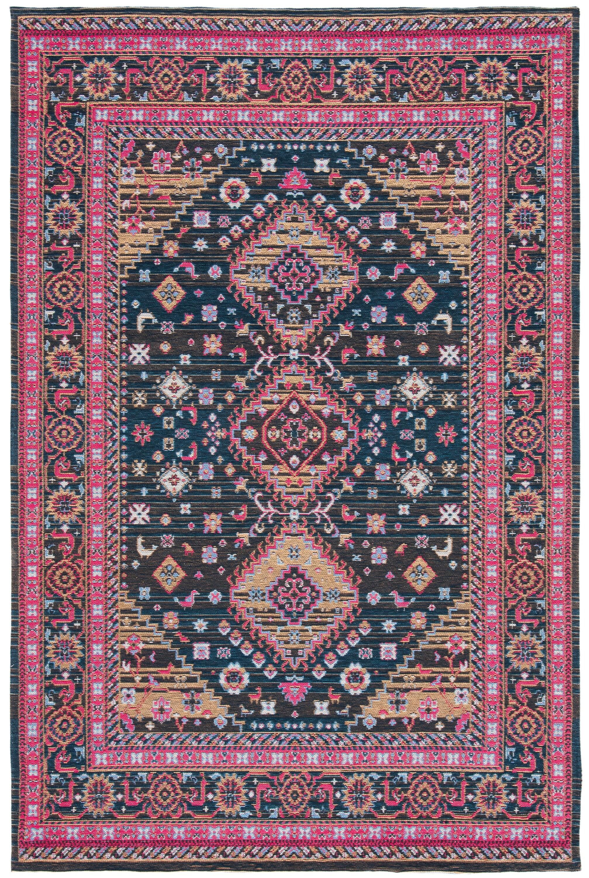Classic Vintage CLV114 Power Loomed Area Rug - Navy/Pink - 4'x6' - Safavieh.