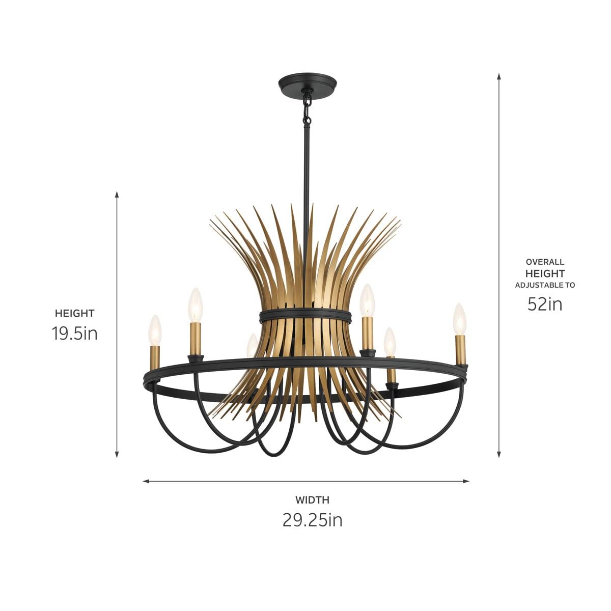 6 - Light Dimmable Drum Chandelier