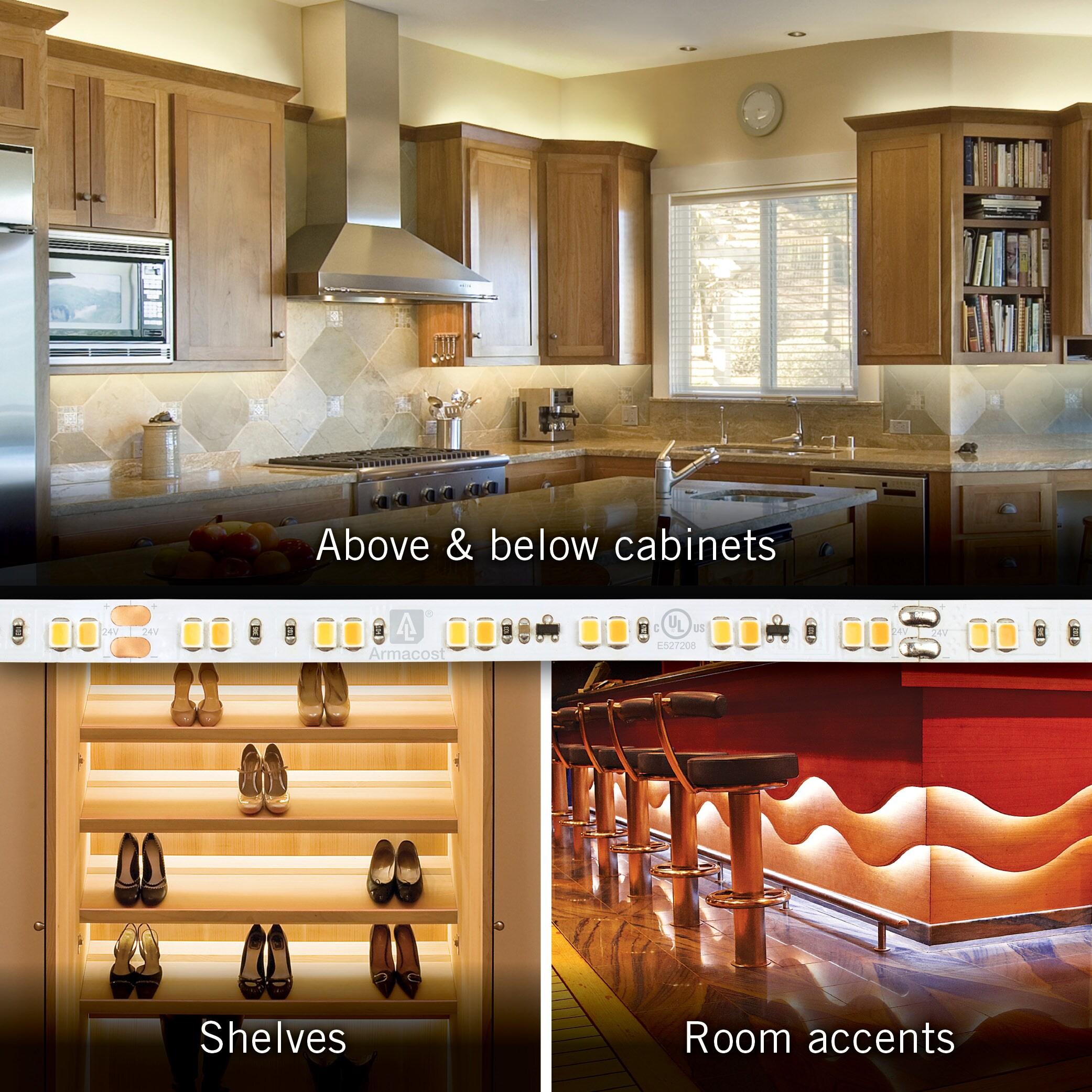 RibbonFlex Pro Dim-to-Warm, 24V, 1800K-3000K, 60+60LEDs/M, IP20, 2.5M Under Cabinet Strip Light