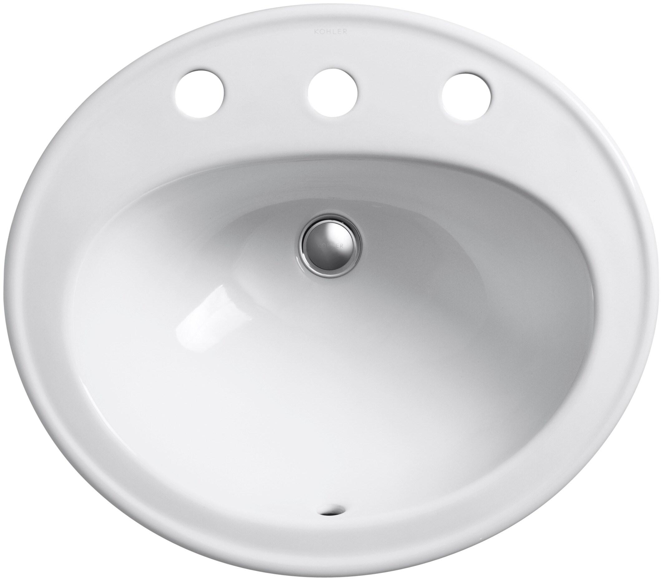 Pennington Ceramic Oval Drop-In Bathroom Sink with Overflow