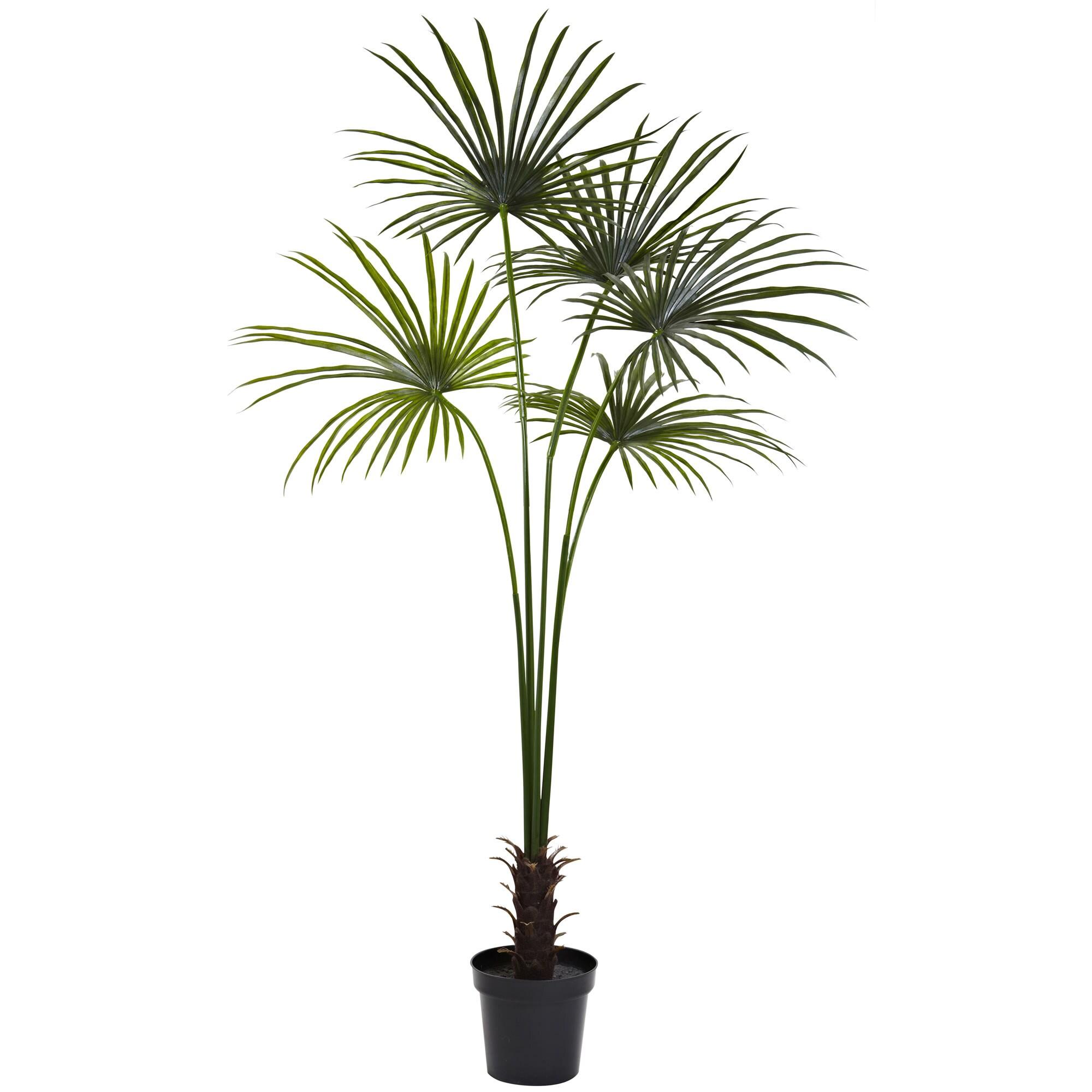Nearly Natural 7-ft Fan Palm Tree UV Resistant (Indoor/Outdoor)