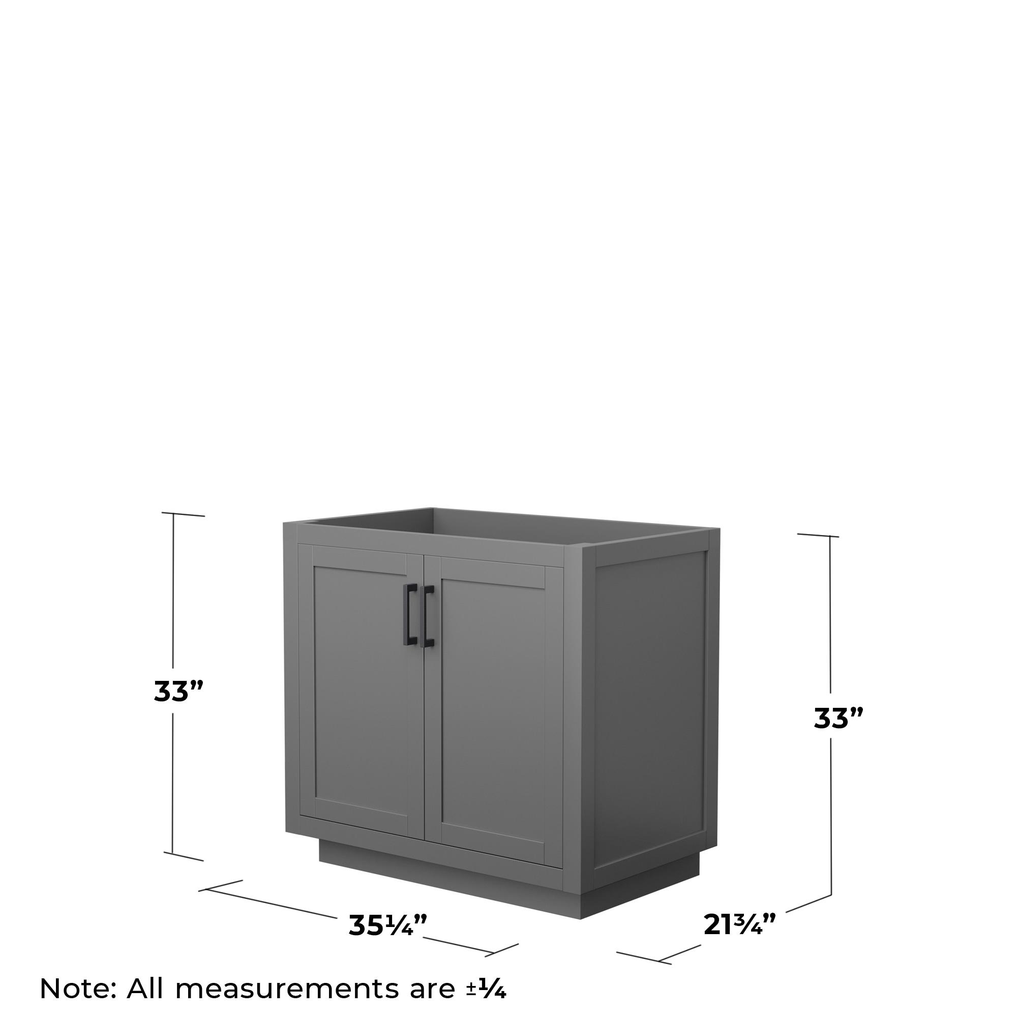 Miranda 36-Inch Dark Gray Matte Black Trim Freestanding Bathroom Vanity