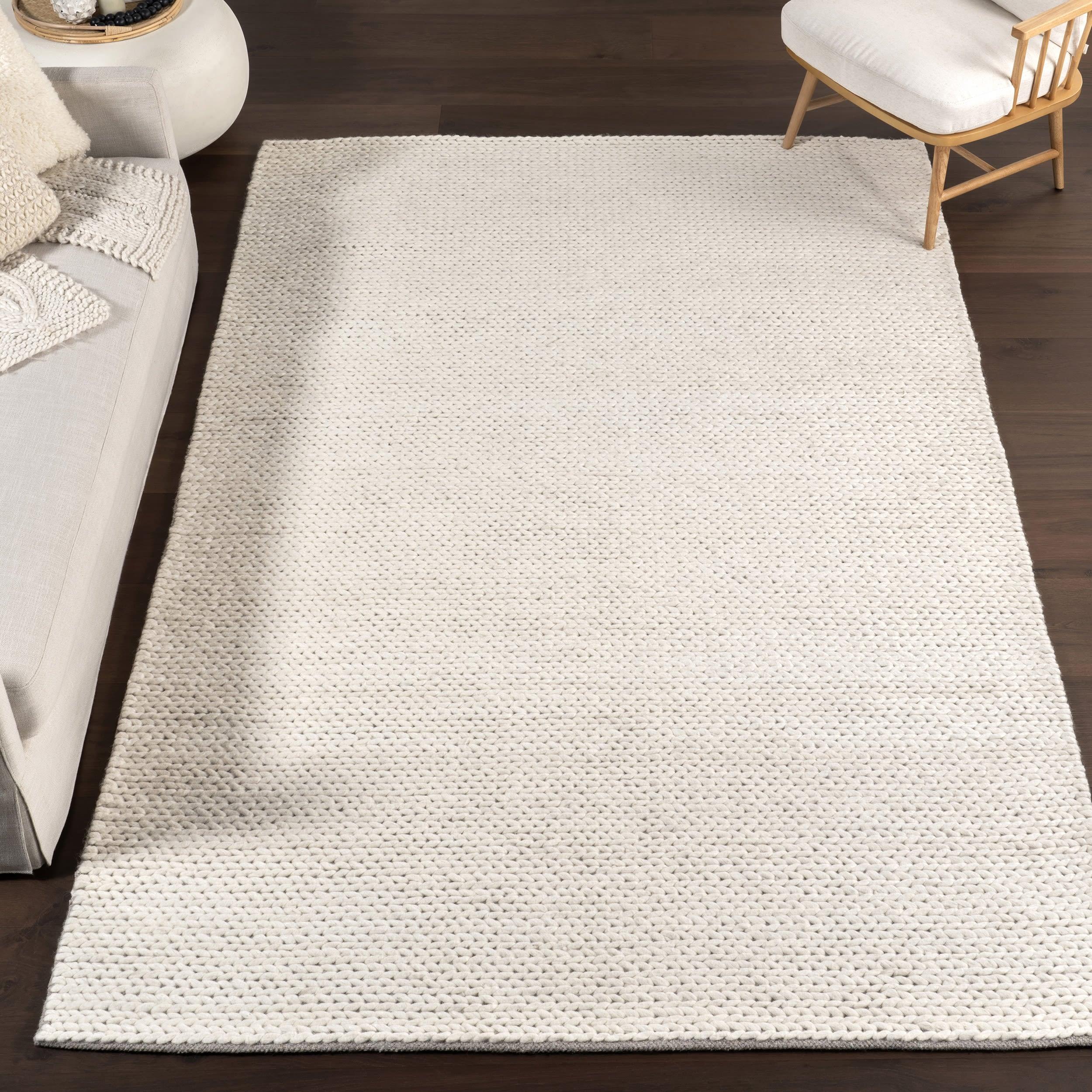 nuLOOM Penelope Braided Wool Off White 6' x 9' Farmhouse Area Rug