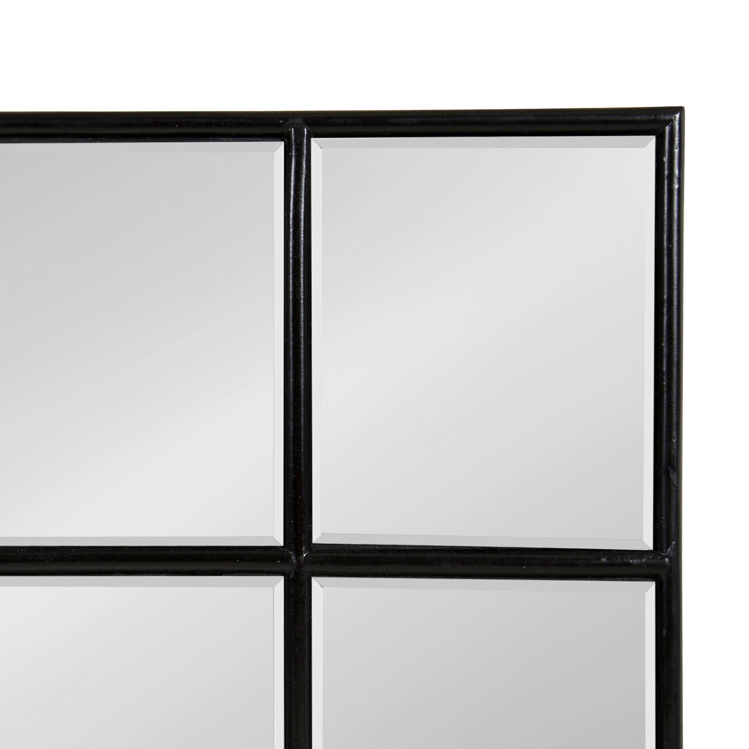 Kate and Laurel Denault Traditional Framed Windowpane Mirror, 24 x 36 Black