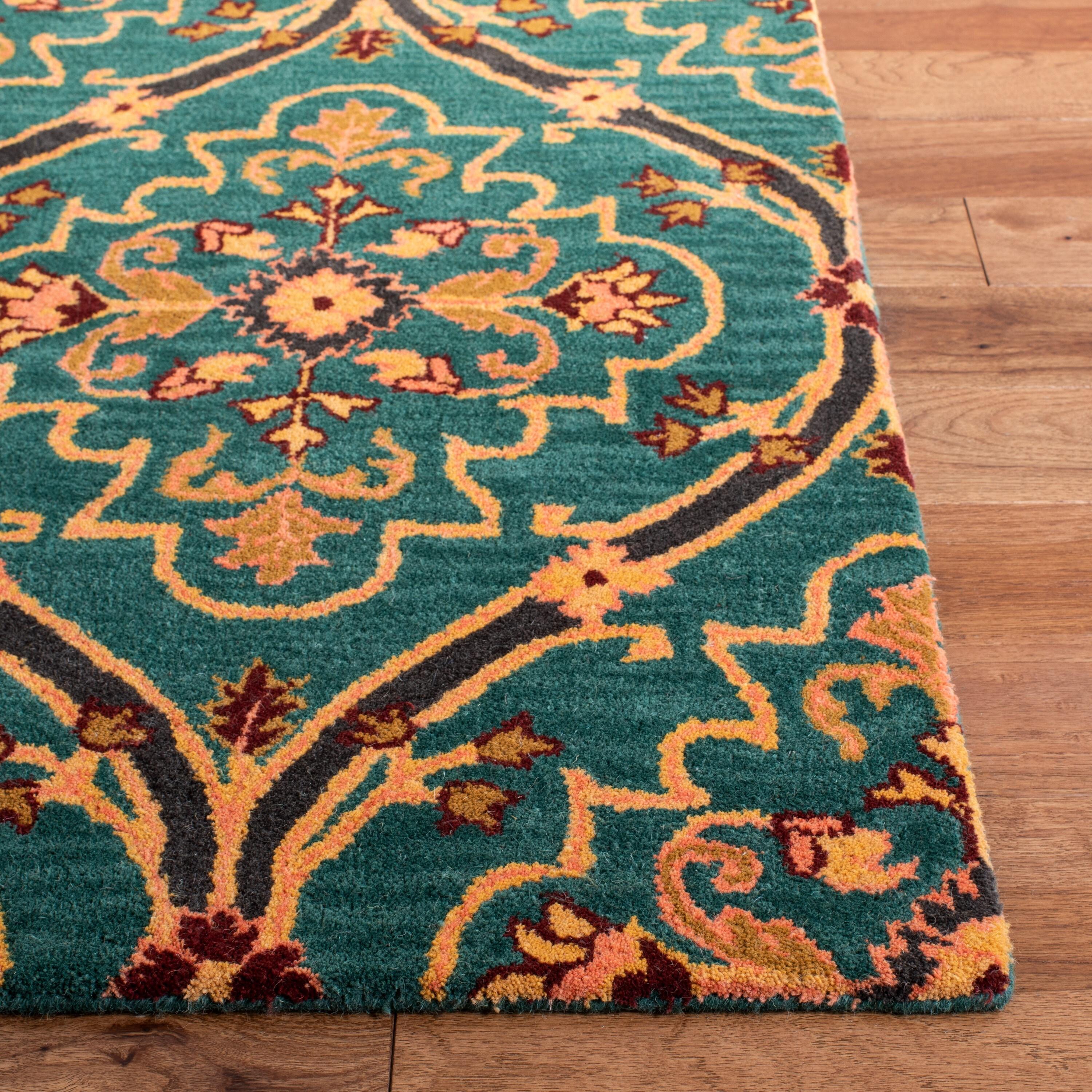 Heritage HG475 Hand Tufted Area Rug - Green/Orange - 3'x5' - Safavieh.