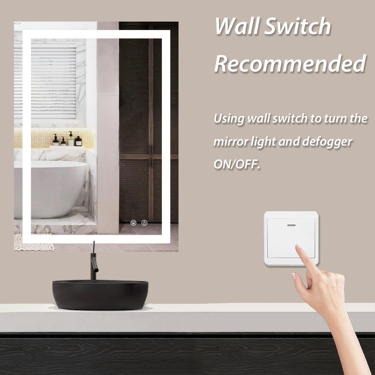 Keonjinn 84 x 32 Inch LED Bathroom Mirror with Lights 3 Color Temperature Frontlit Oversized Vanity Mirror Wall Mounted Anti-Fog, UL Listed LED Driver, Tempered Glass Dimmable Lighted Bathroom Mirror