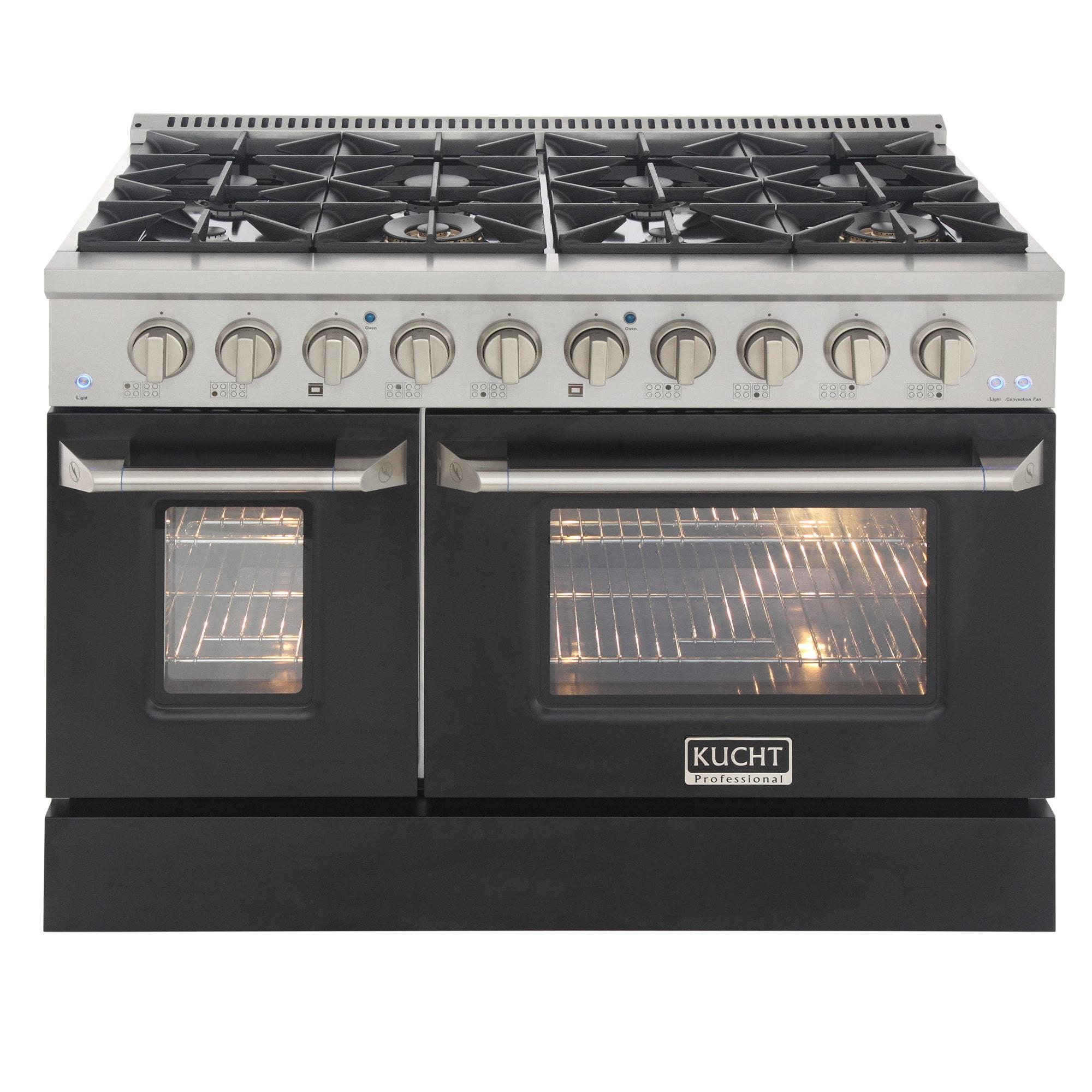 48 in. 6.7 cu. ft. Dual Fuel Range for Natural Gas in Black